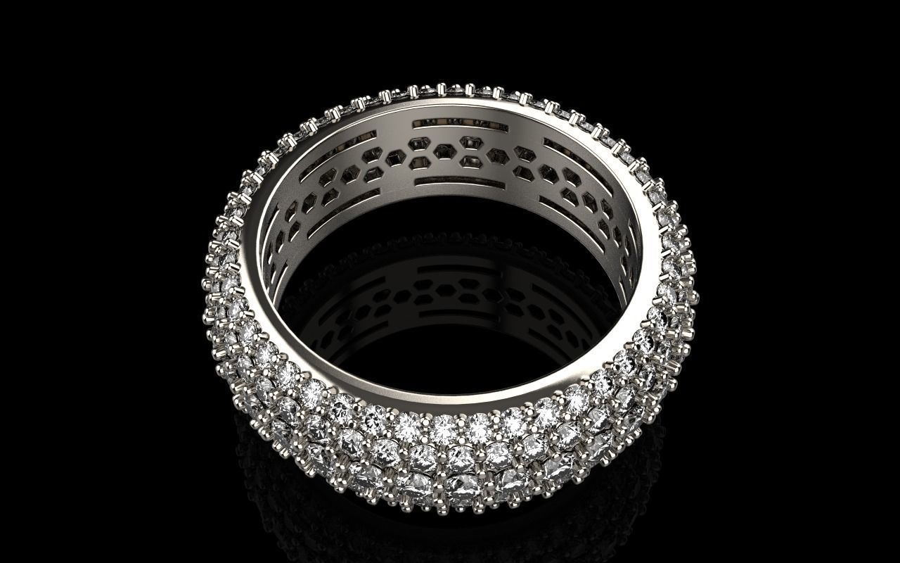 Eternity solitaire ring model 3D print model_9