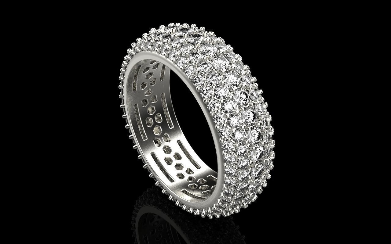 Eternity solitaire ring model 3D print model_26