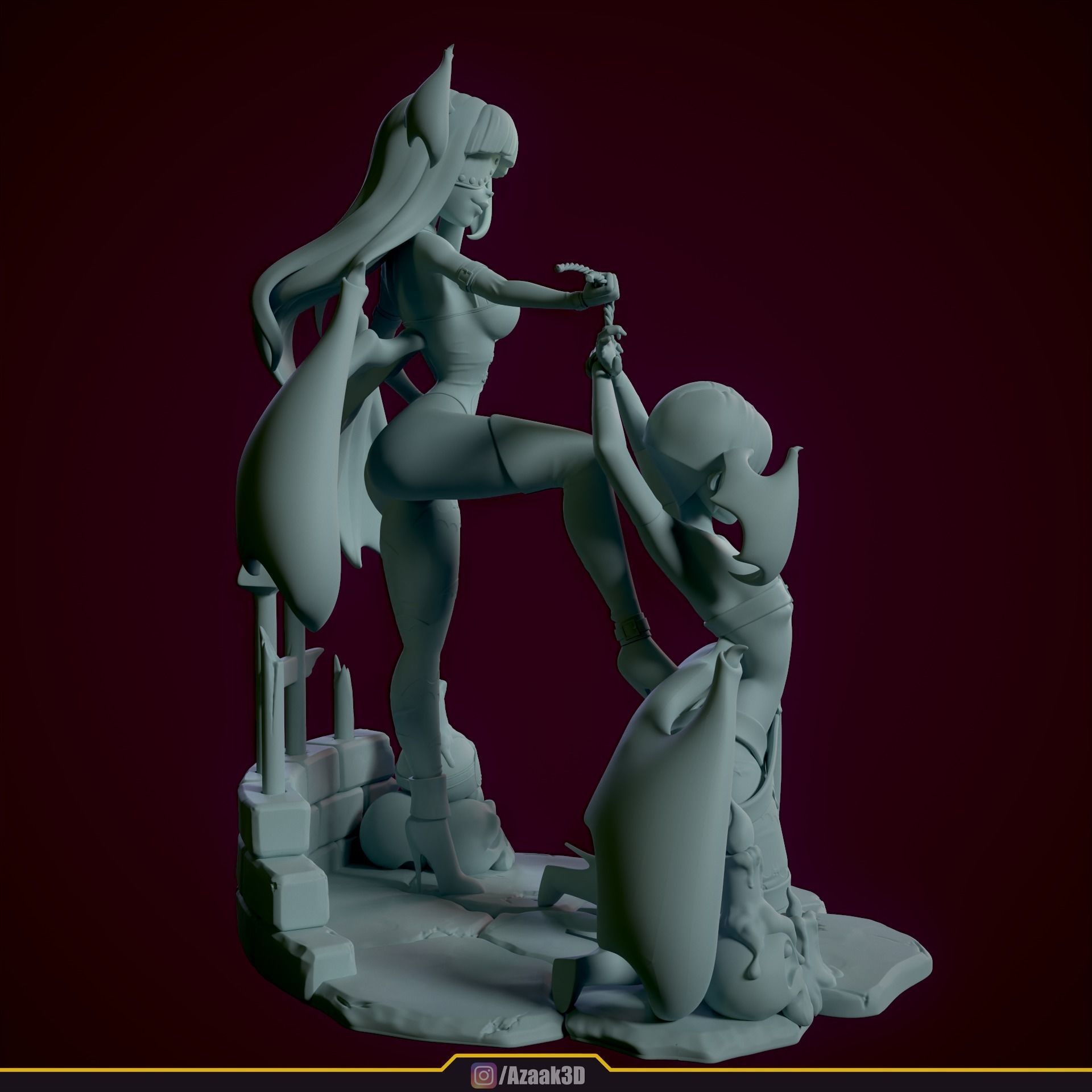 Stylized Morrigan Dominatrix 3D print model_12