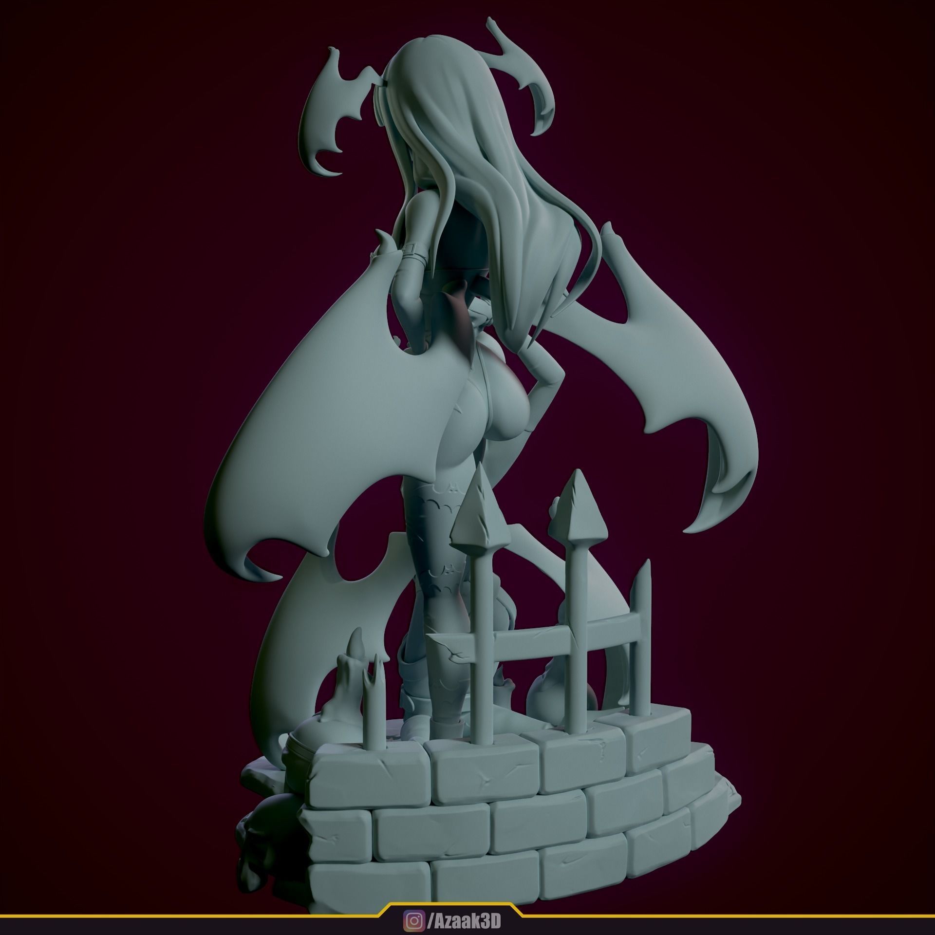 Stylized Morrigan Dominatrix 3D print model_23