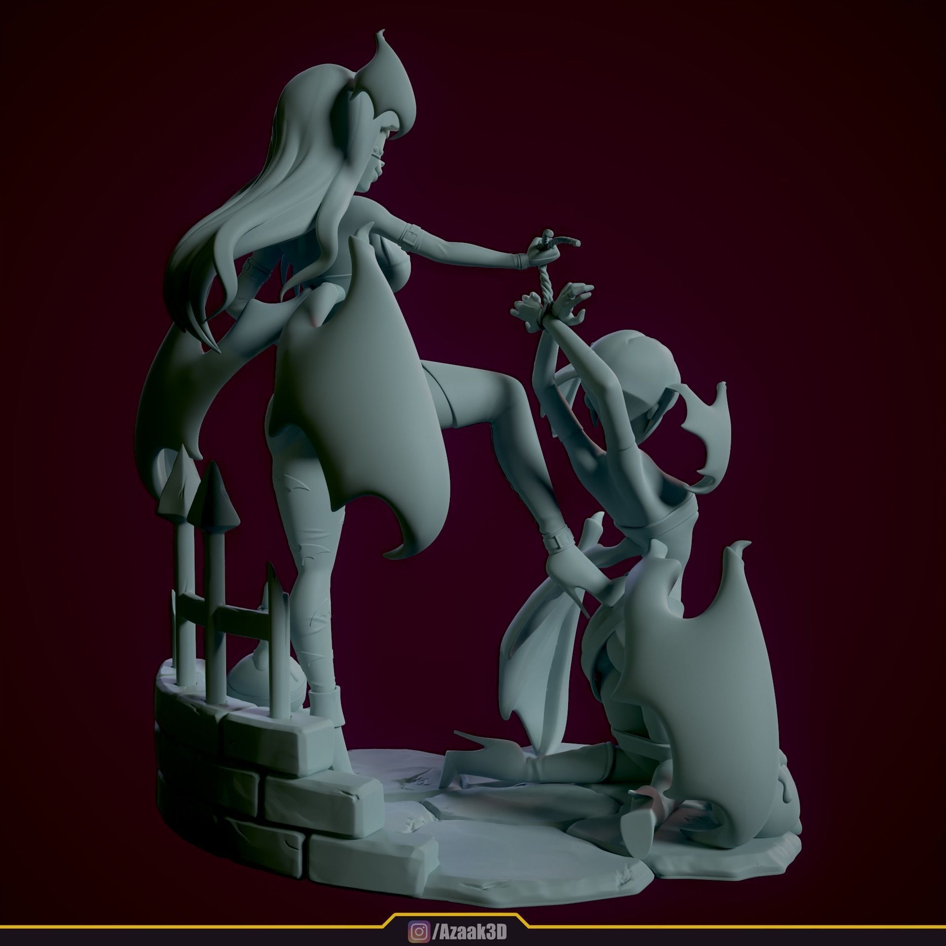 Stylized Morrigan Dominatrix 3D print model_14
