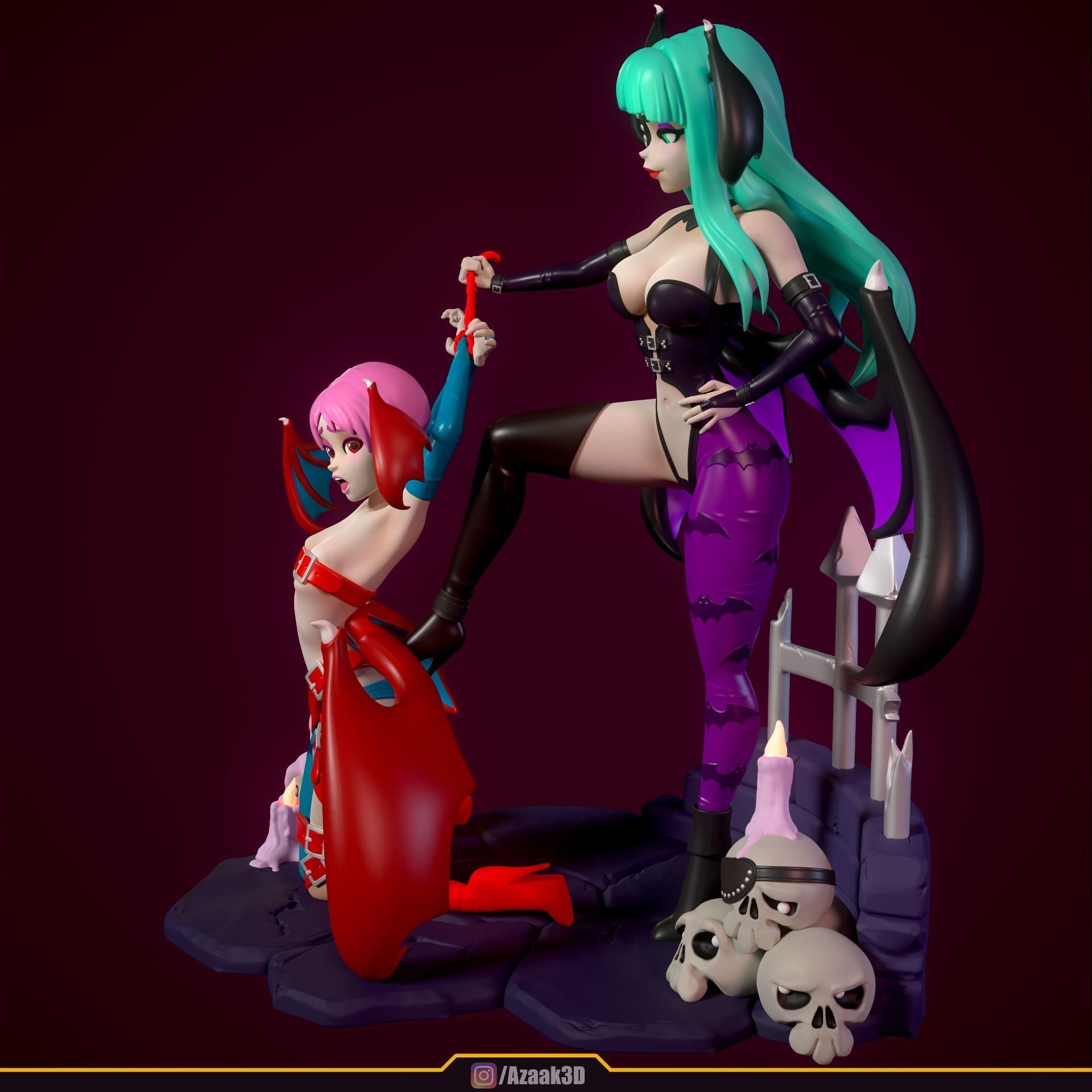 Stylized Morrigan Dominatrix 3D print model_3