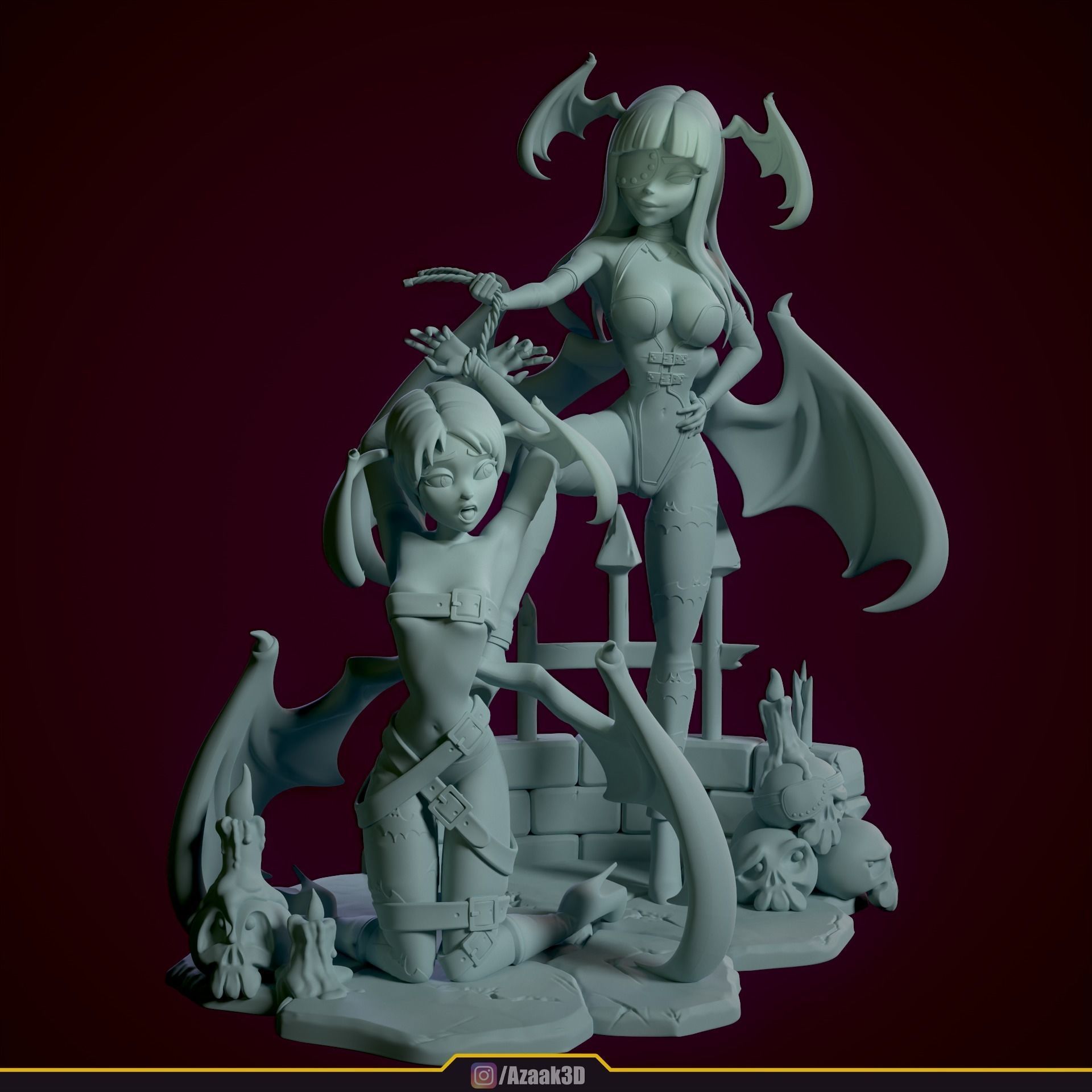 Stylized Morrigan Dominatrix 3D print model_8