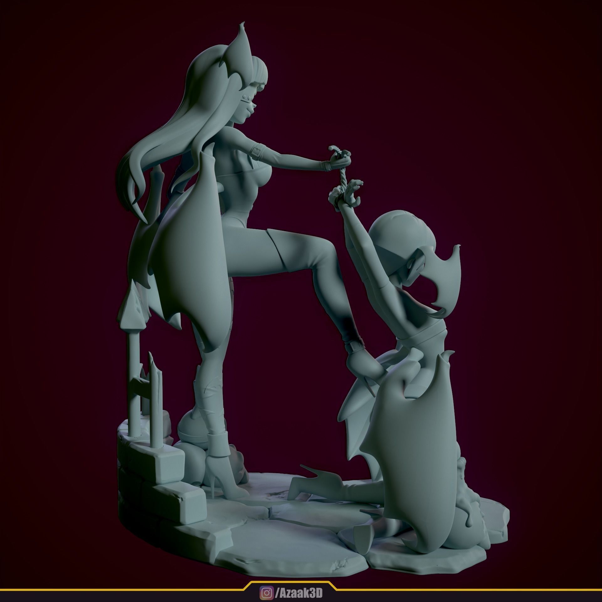 Stylized Morrigan Dominatrix 3D print model_13