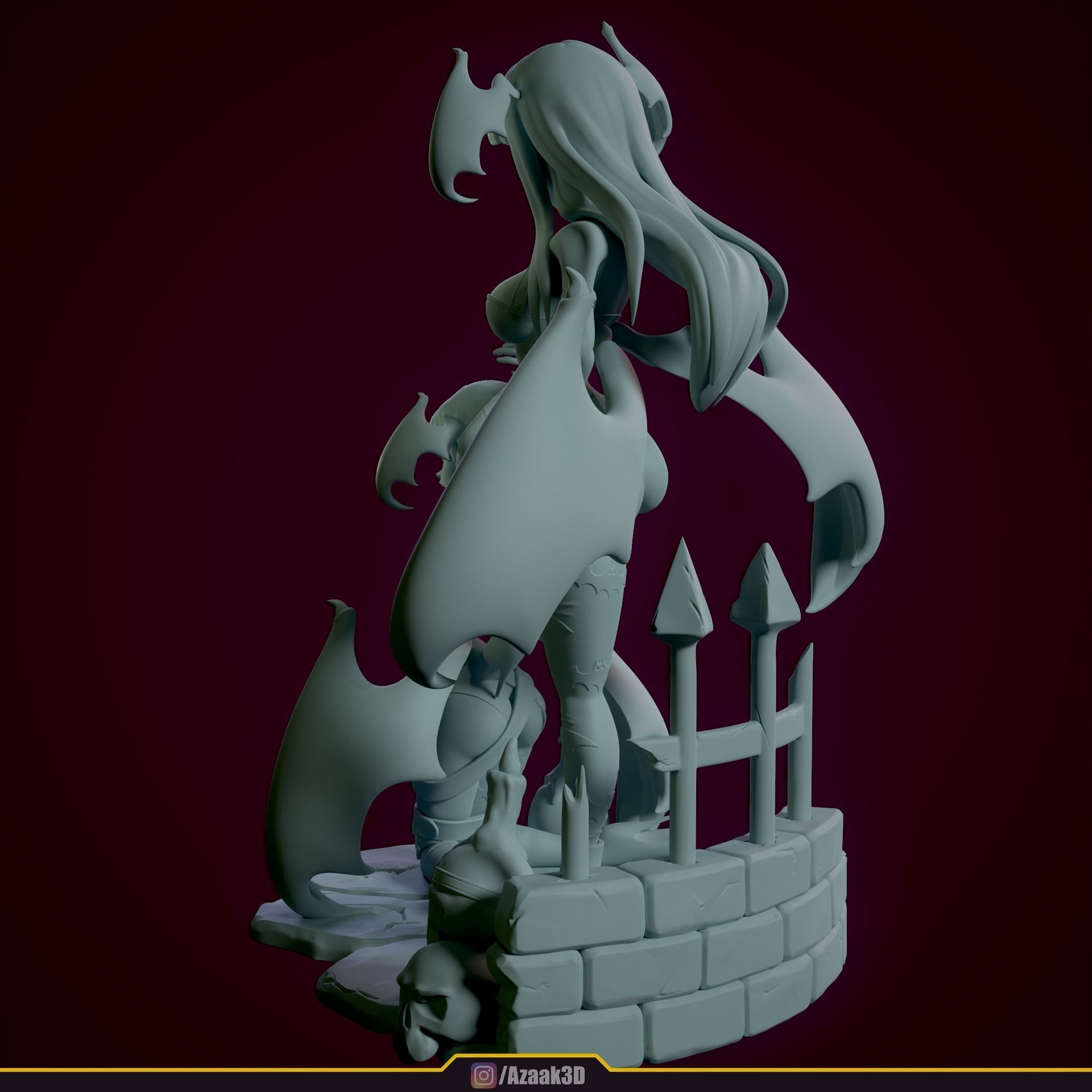 Stylized Morrigan Dominatrix 3D print model_24