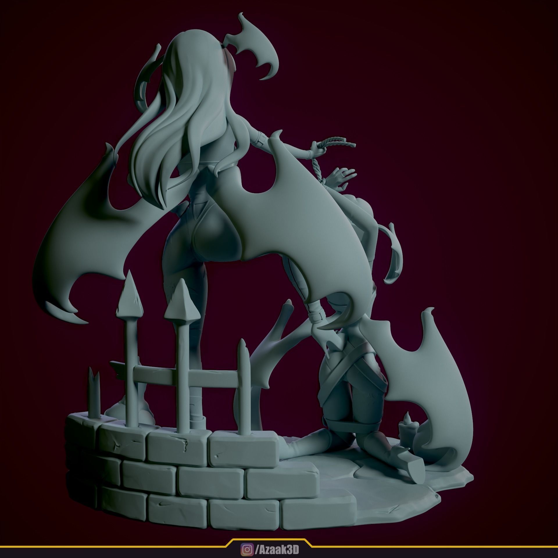 Stylized Morrigan Dominatrix 3D print model_16