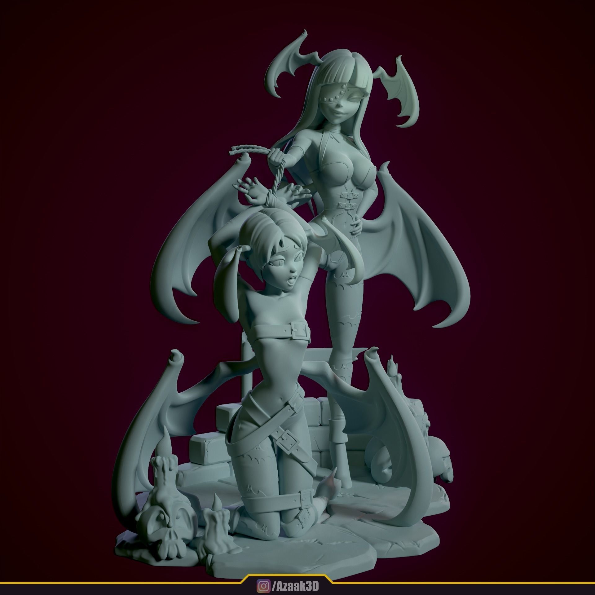 Stylized Morrigan Dominatrix 3D print model_9