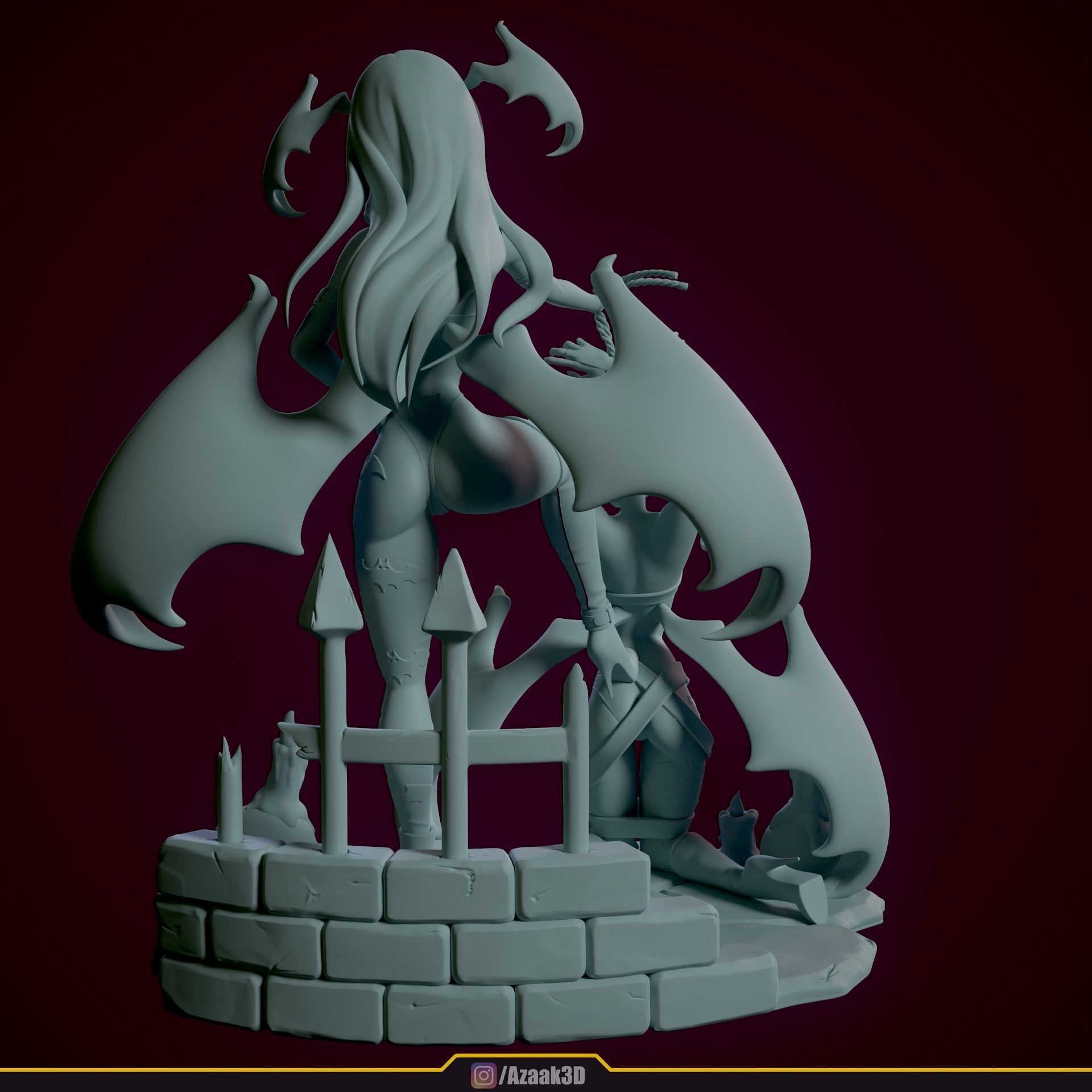 Stylized Morrigan Dominatrix 3D print model_19