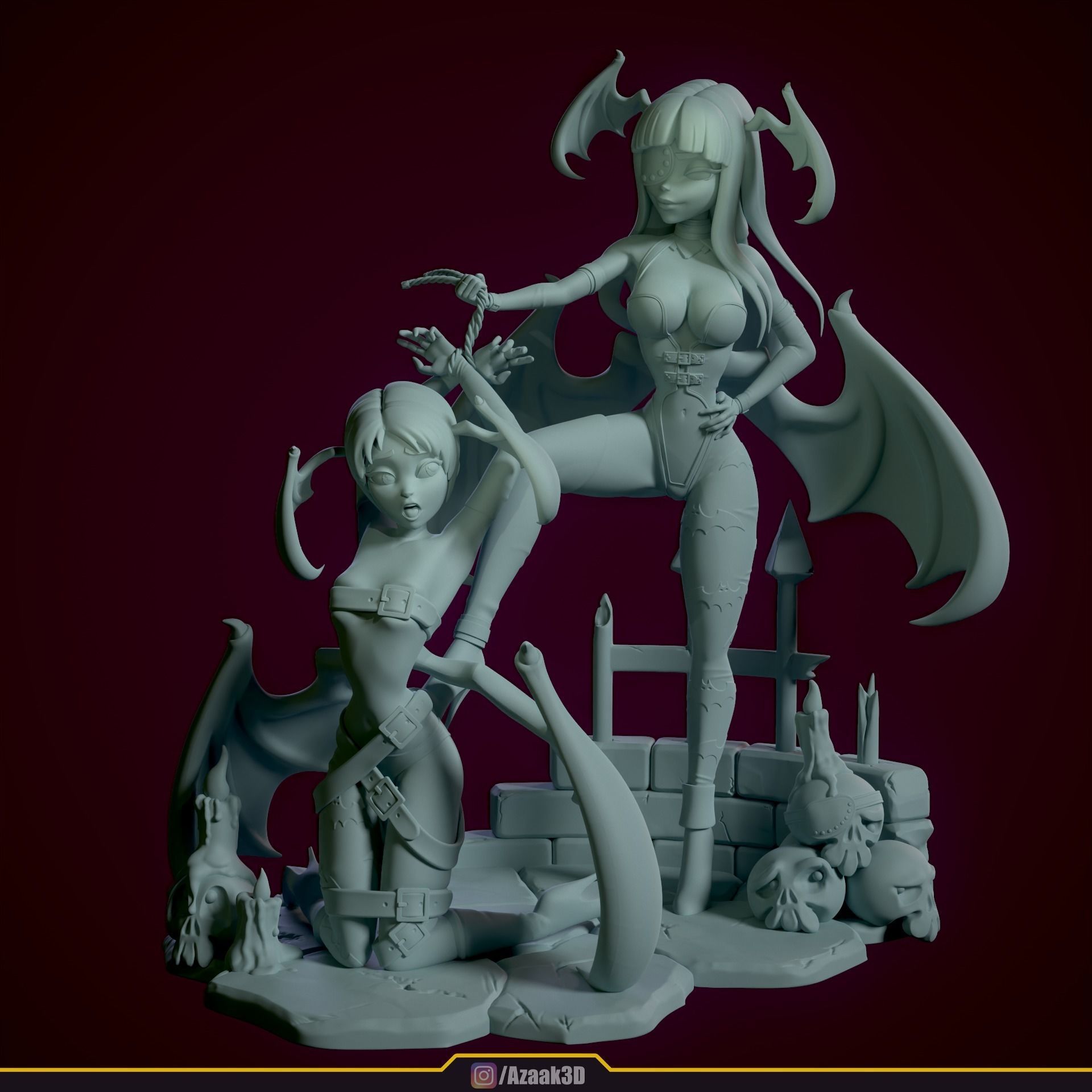 Stylized Morrigan Dominatrix 3D print model_7