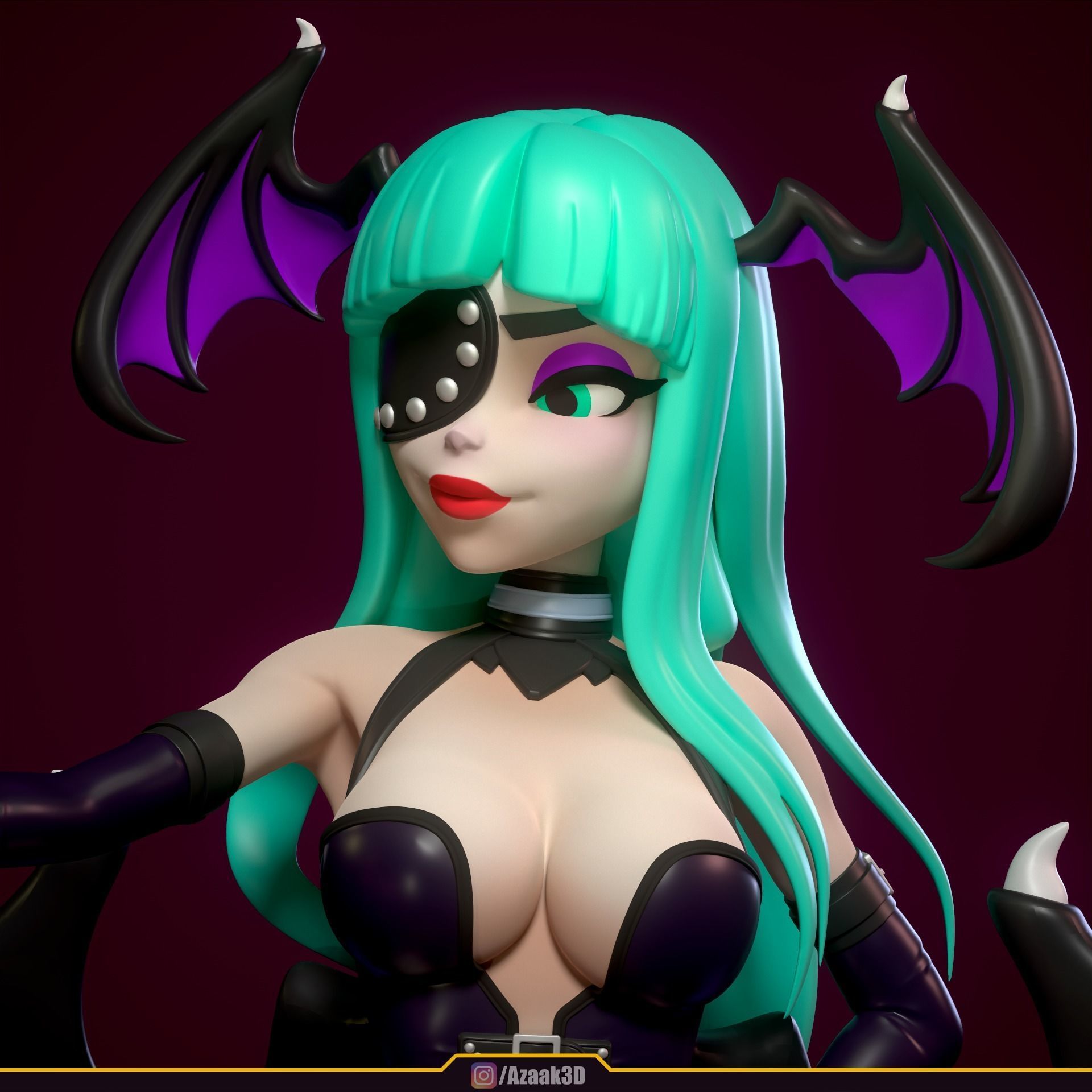 Stylized Morrigan Dominatrix 3D print model_6