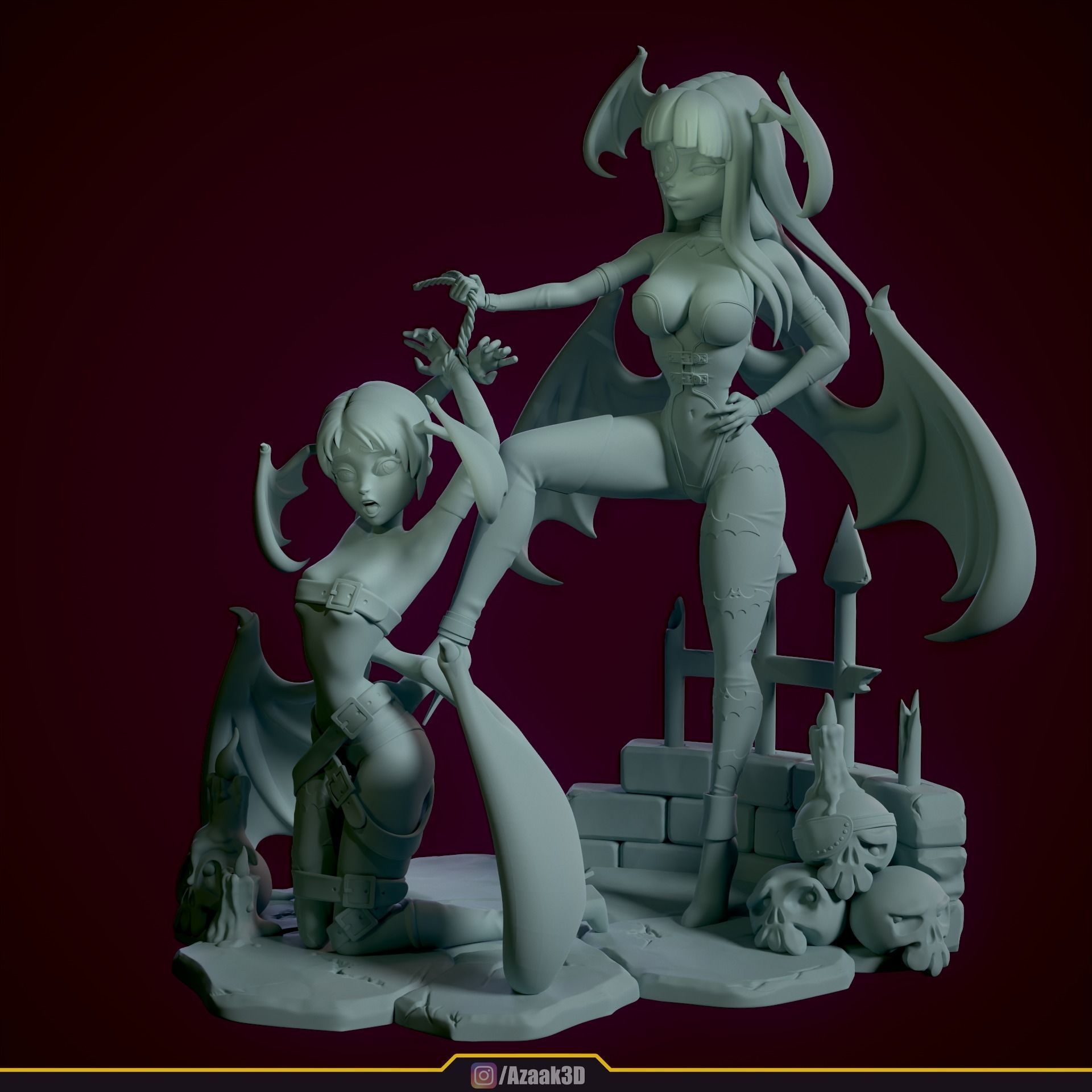 Stylized Morrigan Dominatrix 3D print model_26