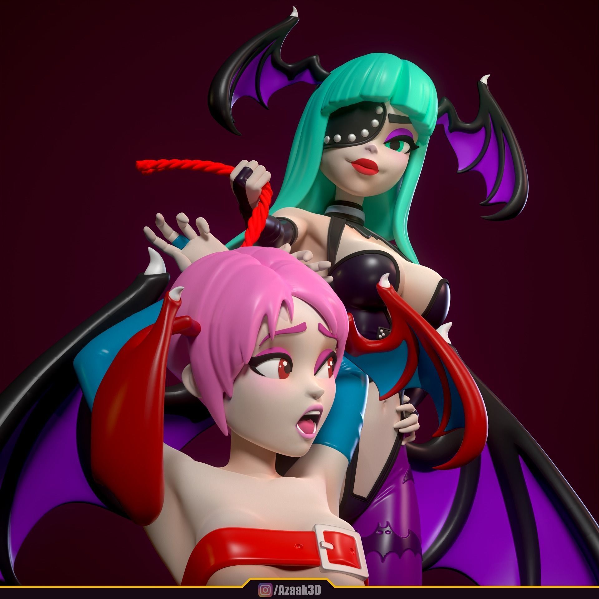 Stylized Morrigan Dominatrix 3D print model_4