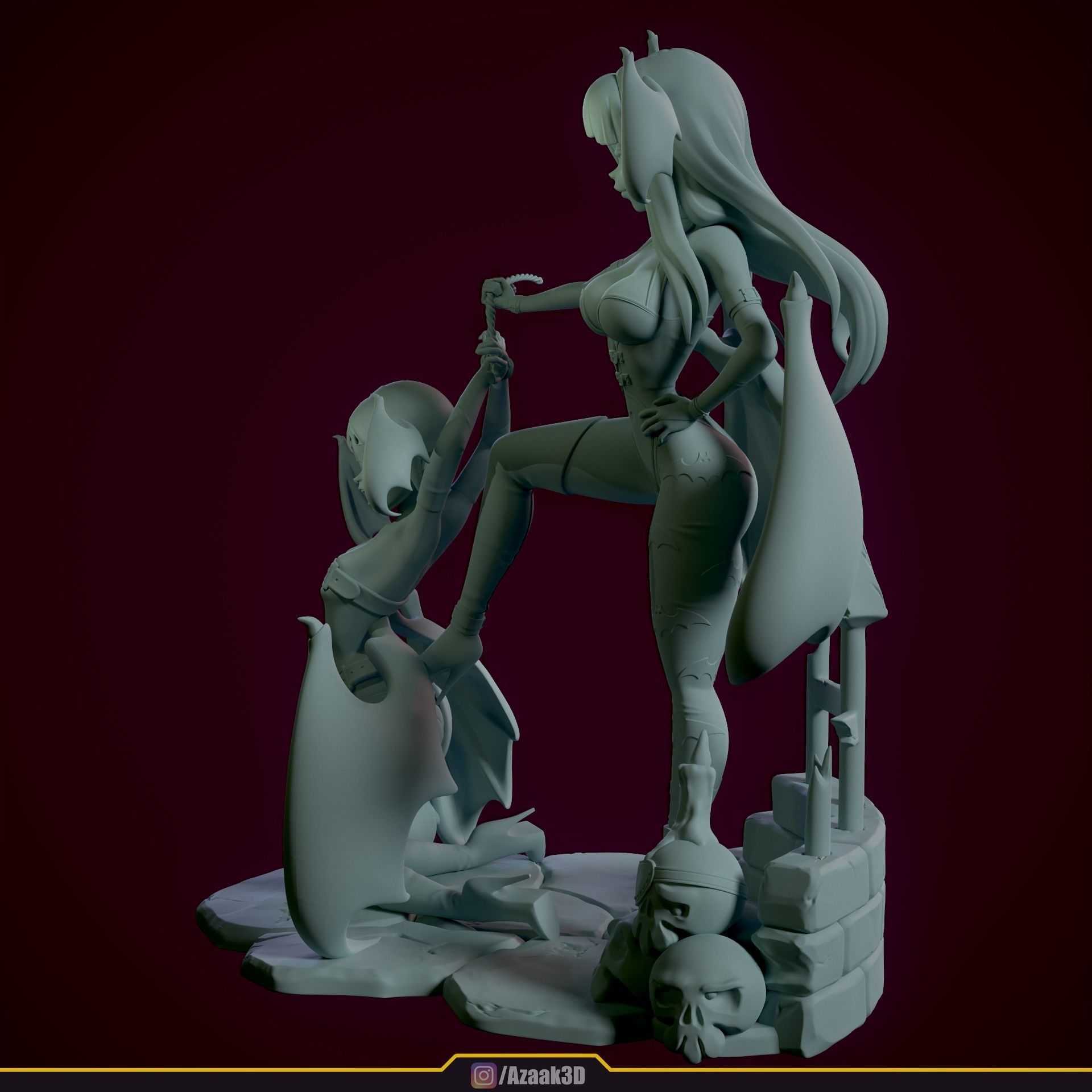 Stylized Morrigan Dominatrix 3D print model_22