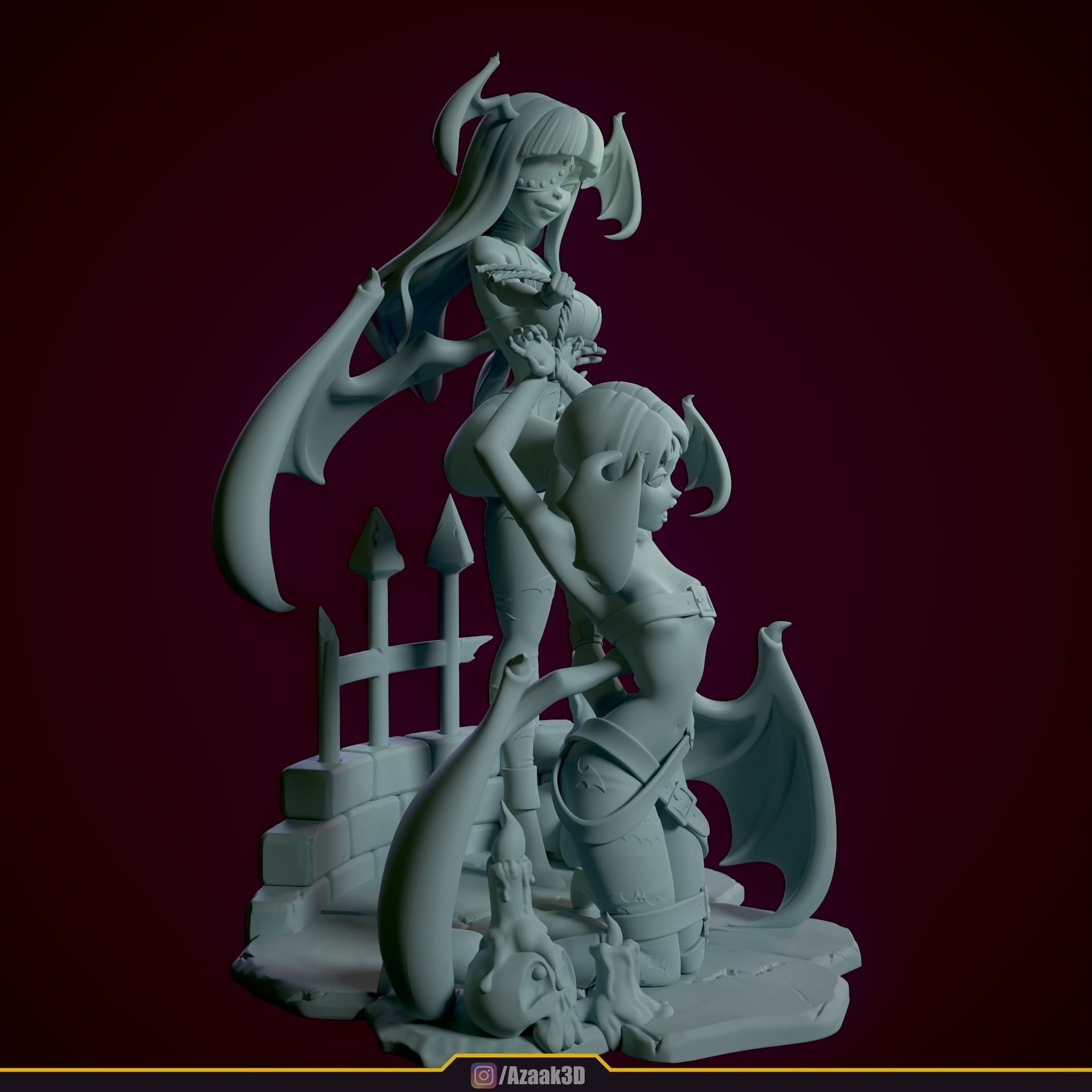 Stylized Morrigan Dominatrix 3D print model_10