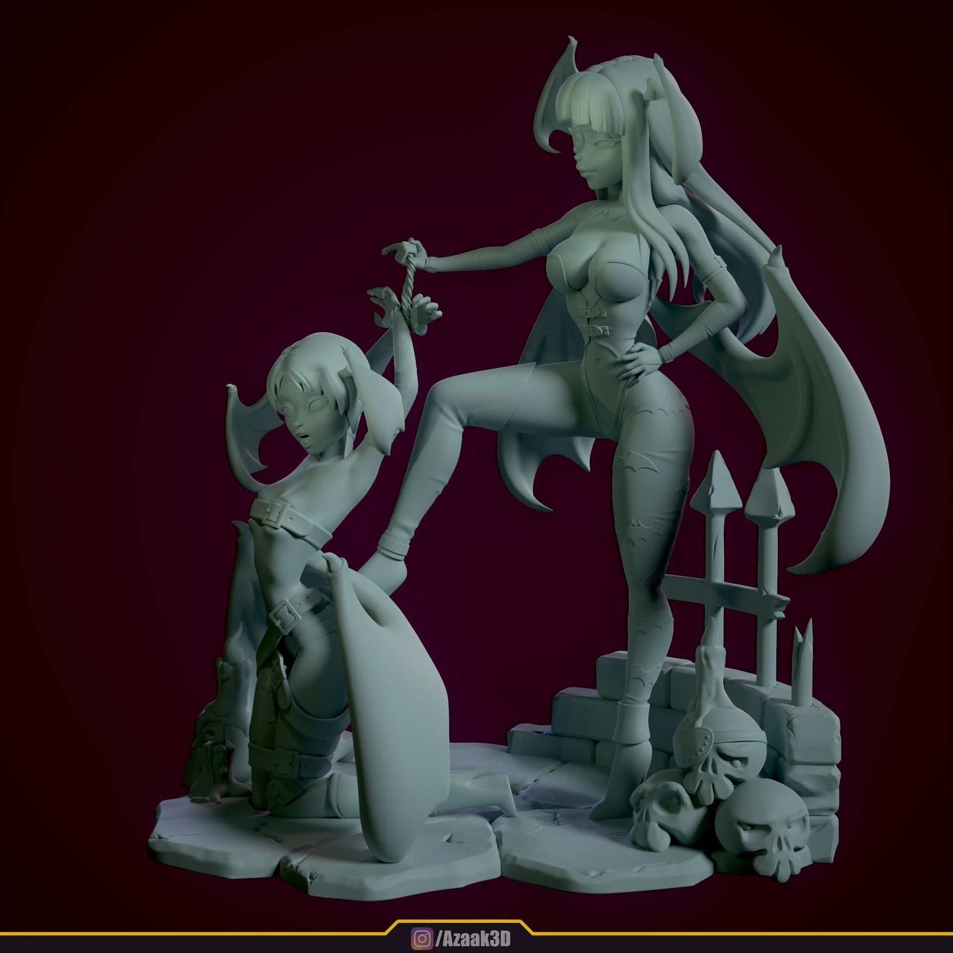 Stylized Morrigan Dominatrix 3D print model_17