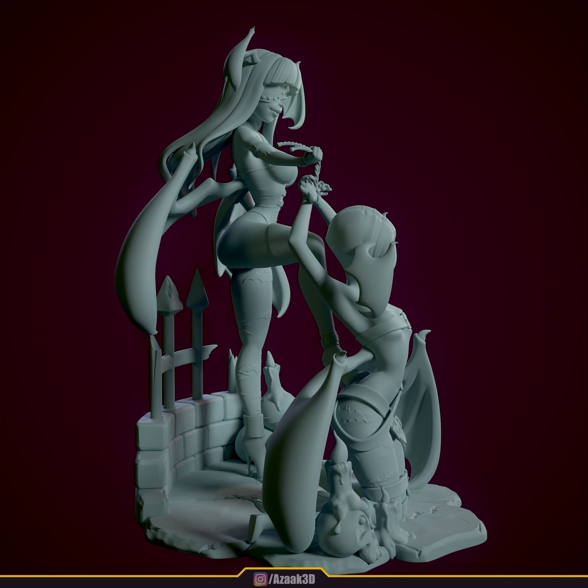 Stylized Morrigan Dominatrix 3D print model_11