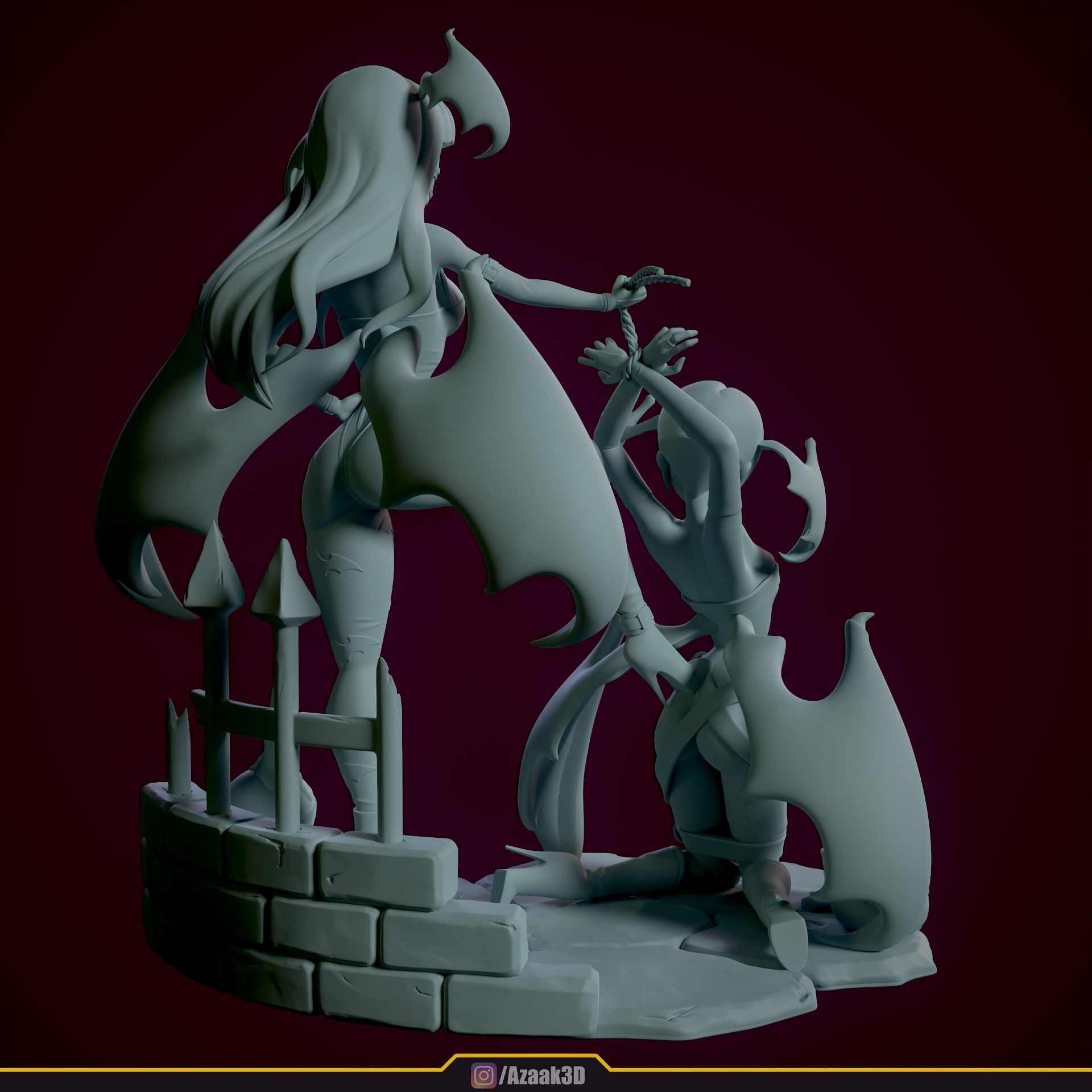 Stylized Morrigan Dominatrix 3D print model_15