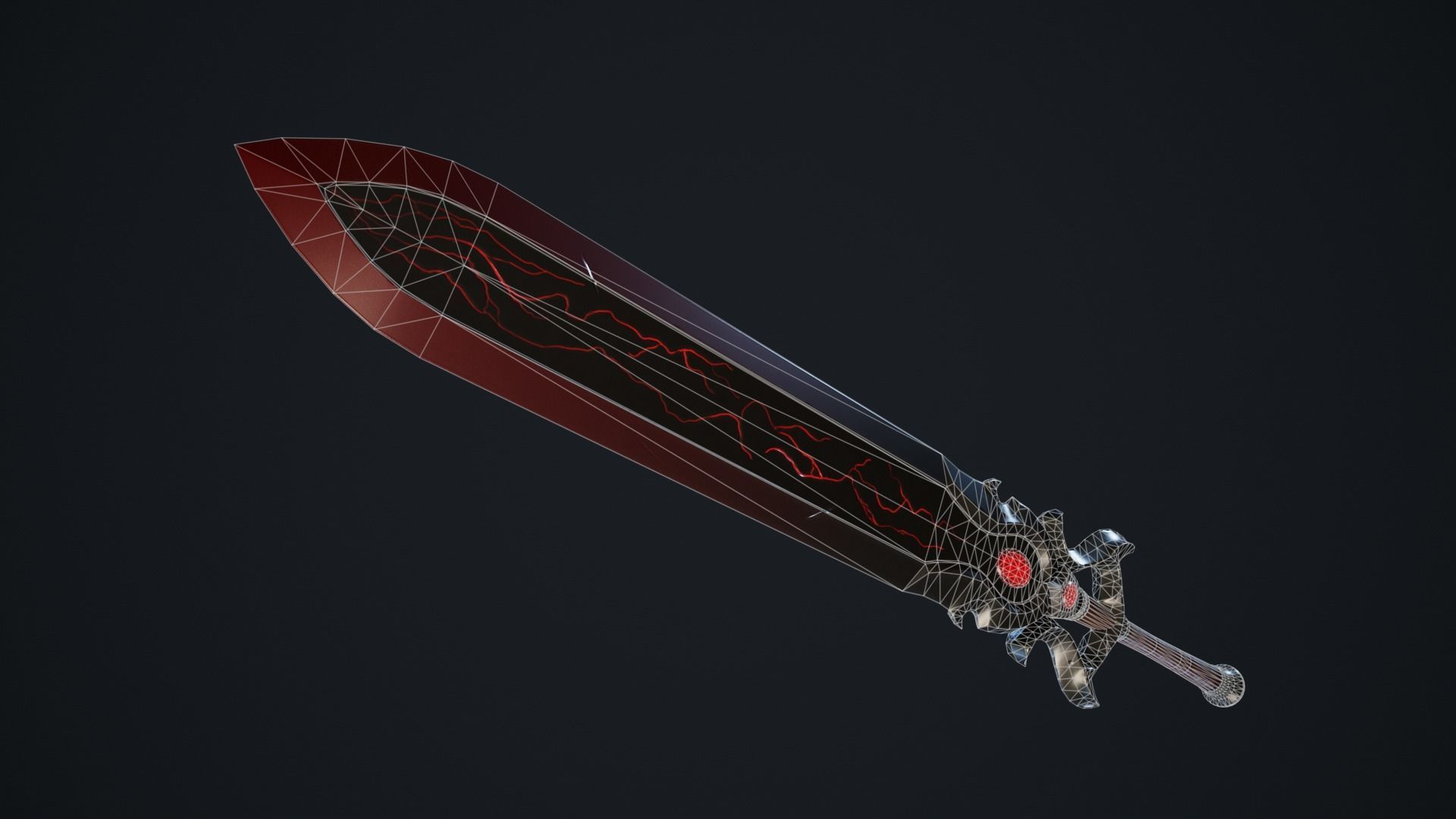 Vampiric Greatsword Low-poly 3D model_6