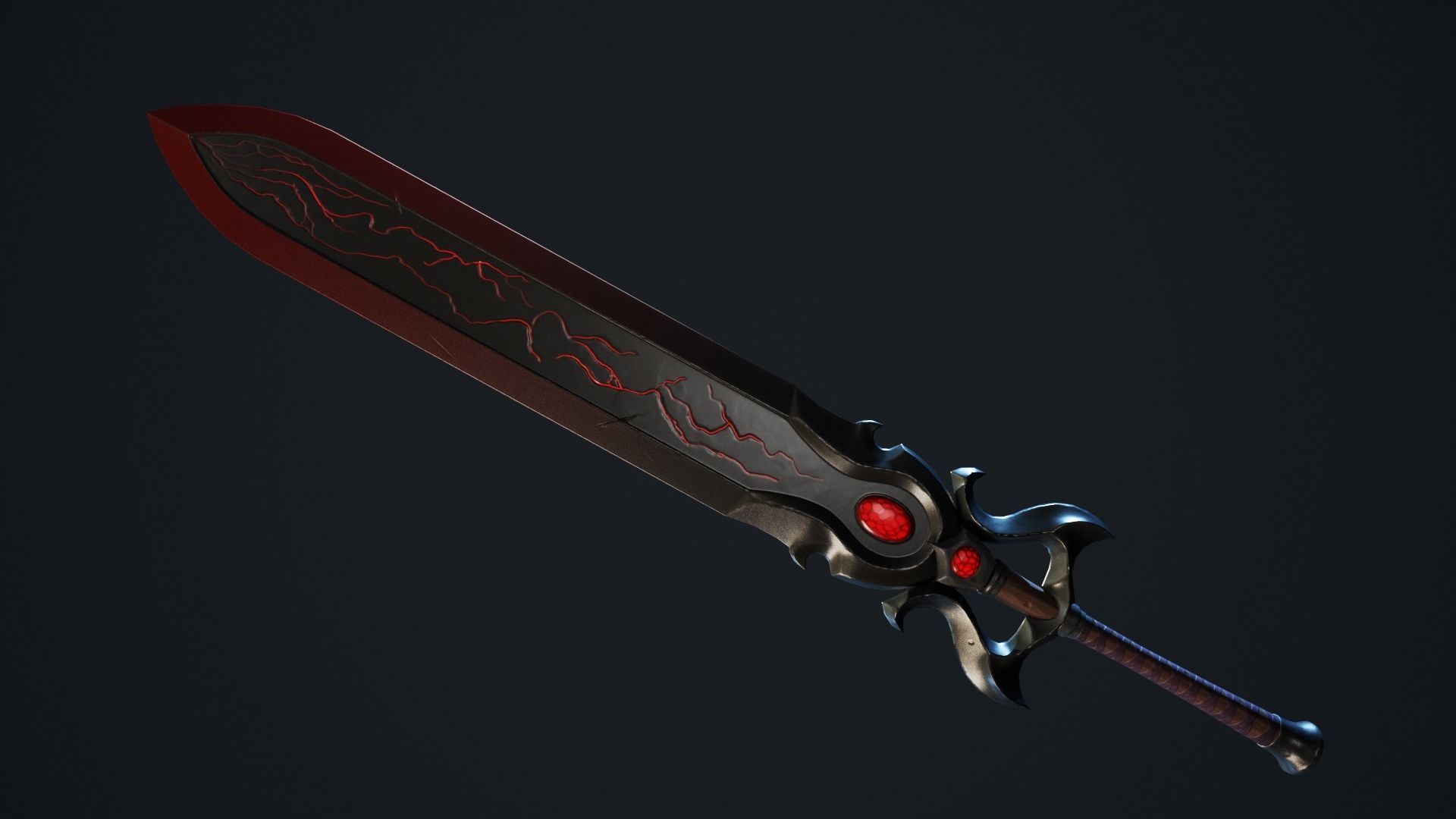 Vampiric Greatsword Low-poly 3D model_3