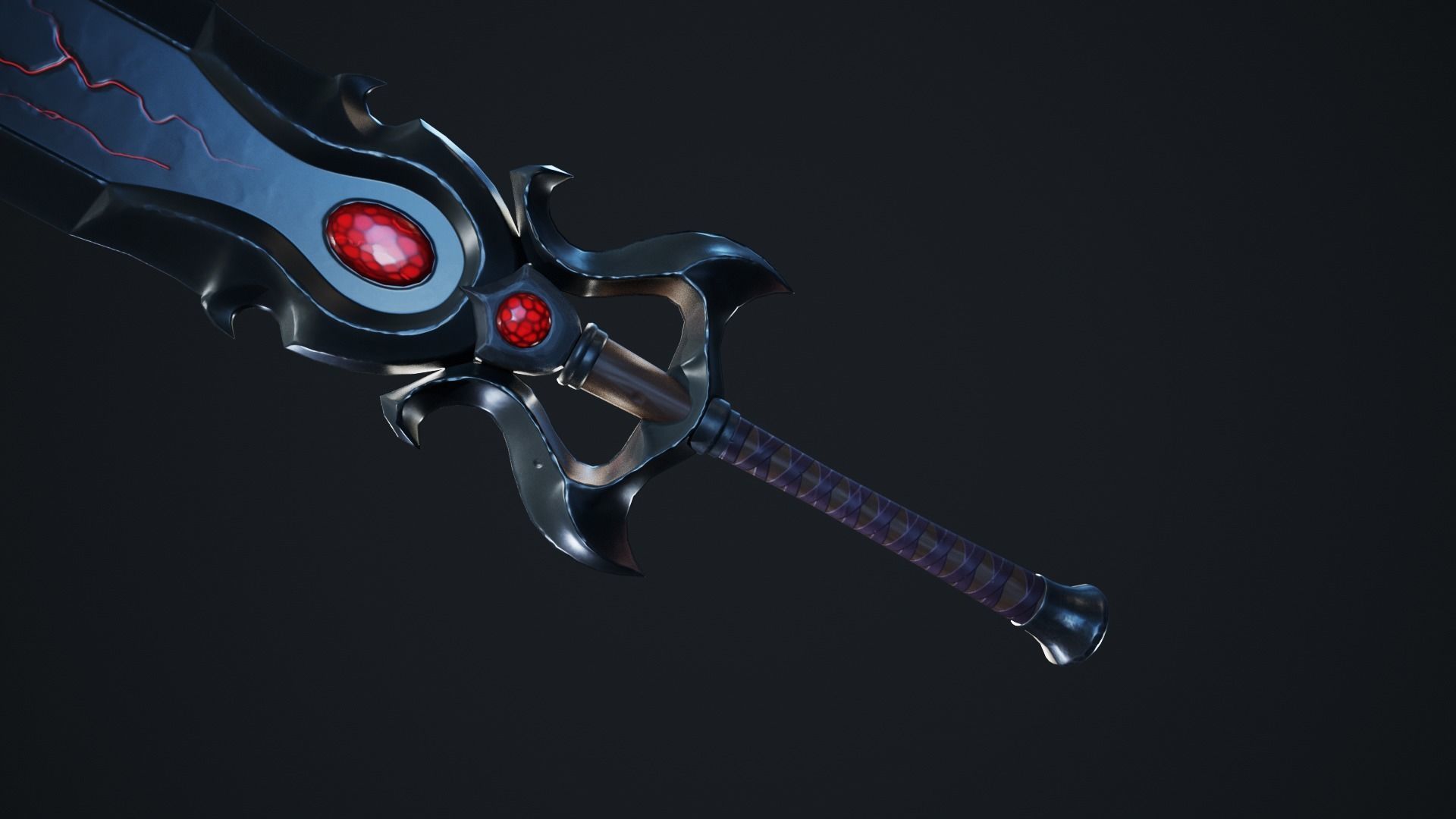 Vampiric Greatsword Low-poly 3D model_7