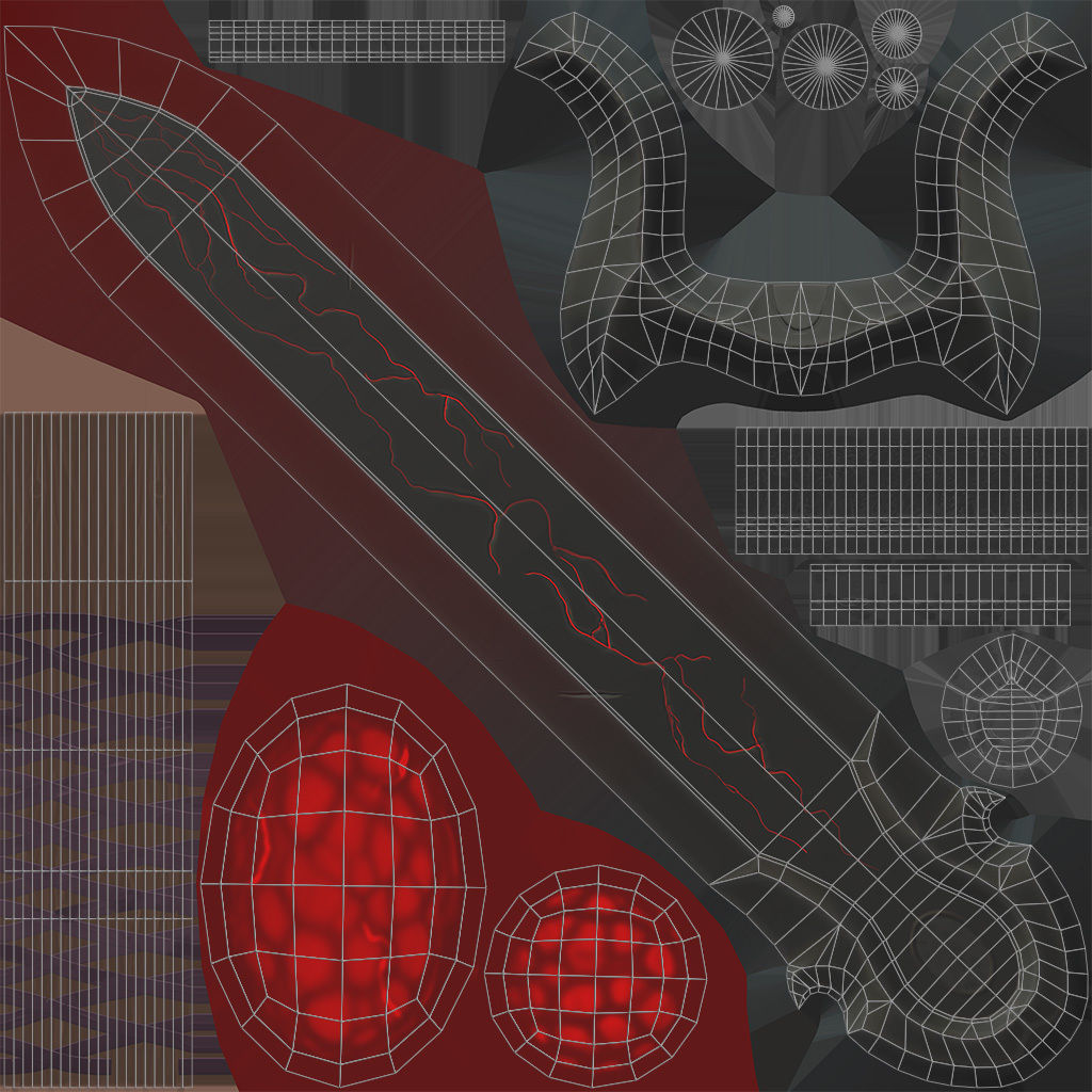 Vampiric Greatsword Low-poly 3D model_9