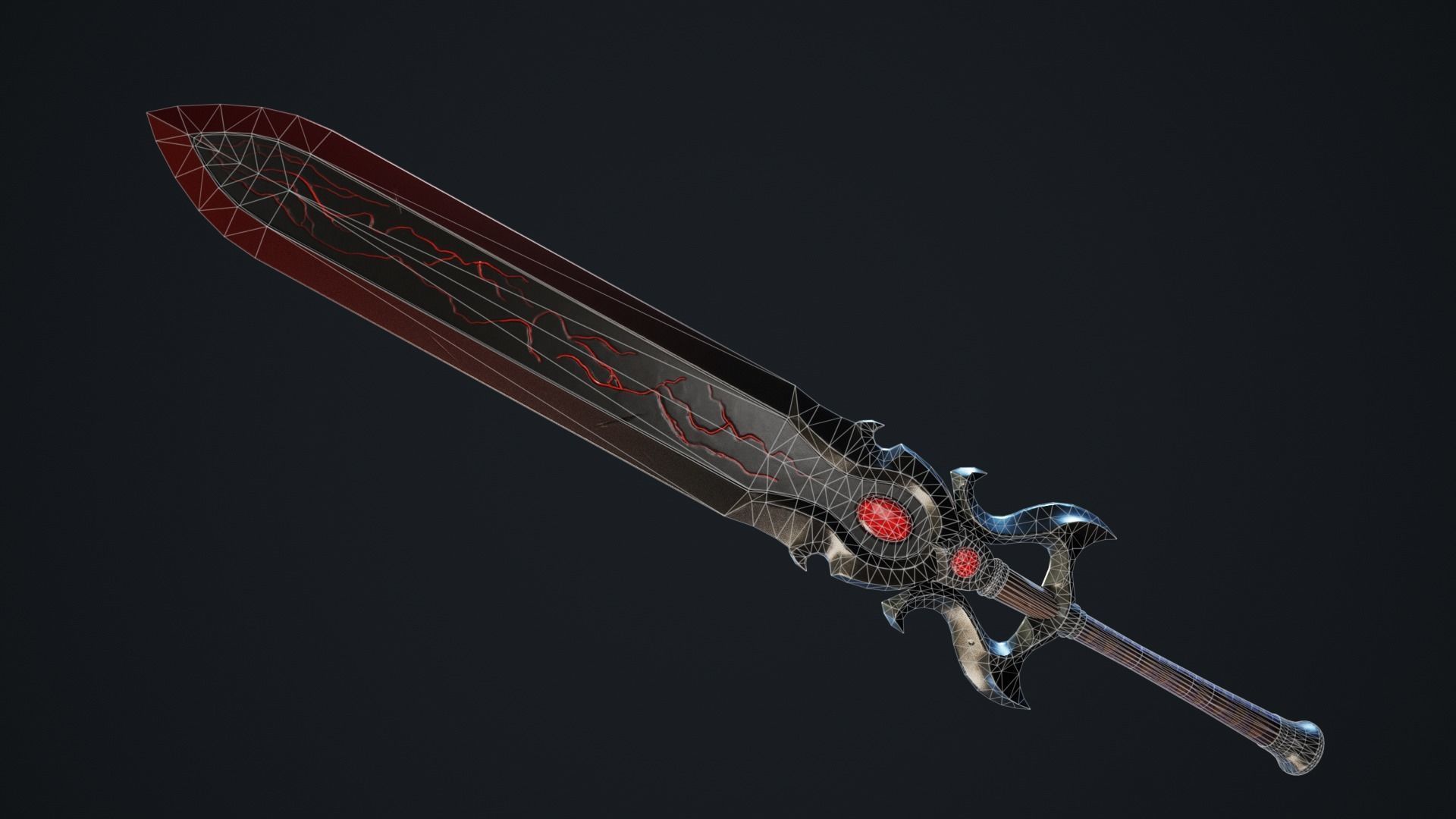 Vampiric Greatsword Low-poly 3D model_4
