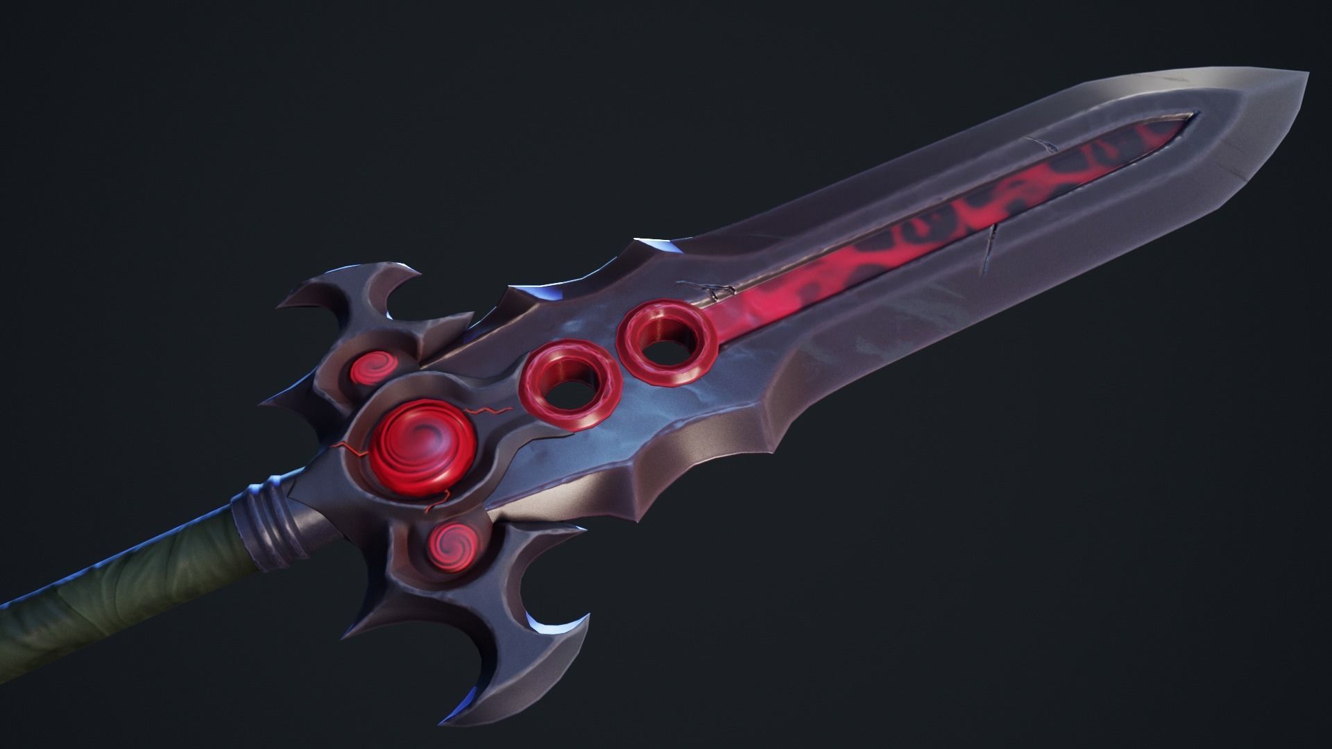 Vampiric Onehanded Sword Low-poly 3D model_5