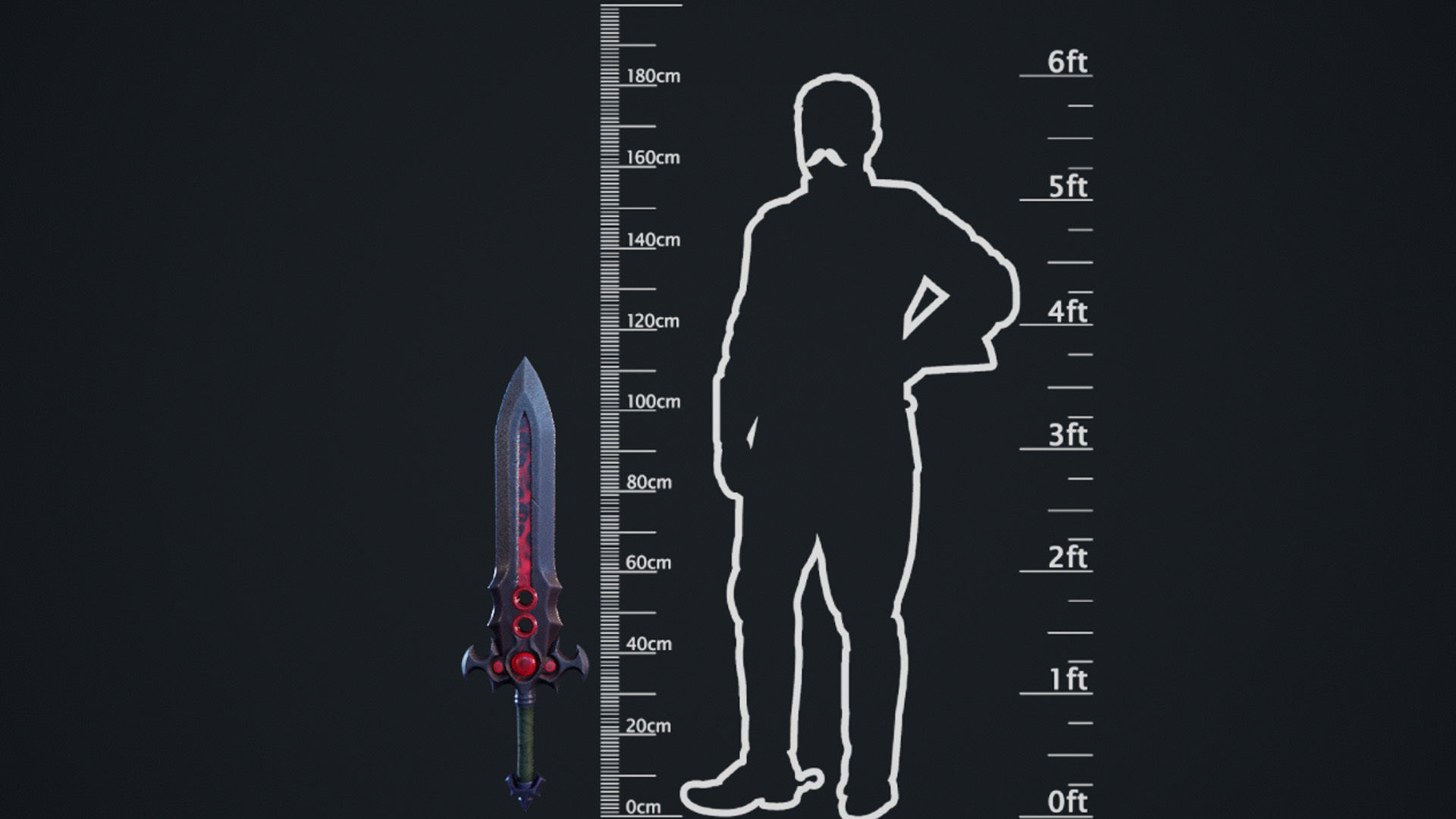 Vampiric Onehanded Sword Low-poly 3D model_9