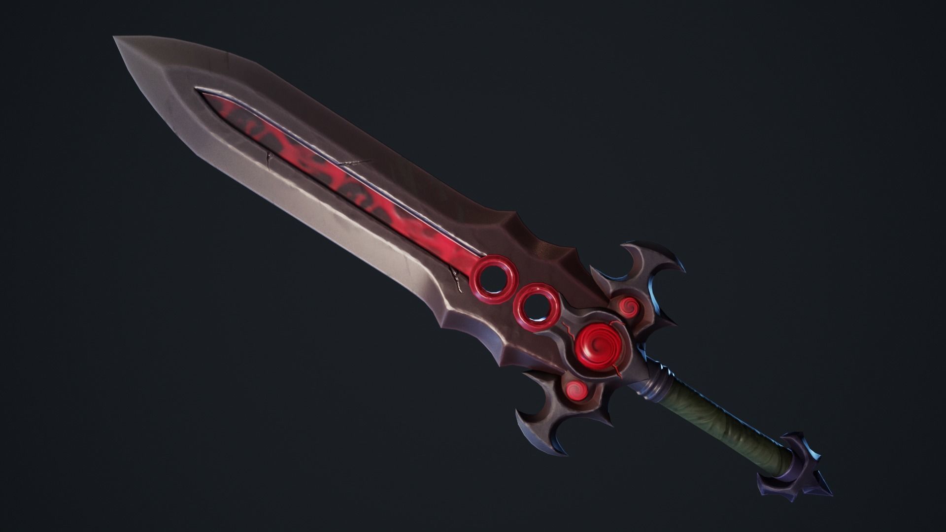 Vampiric Onehanded Sword Low-poly 3D model_3