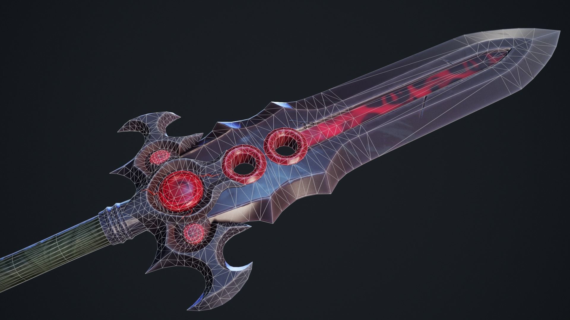 Vampiric Onehanded Sword Low-poly 3D model_6