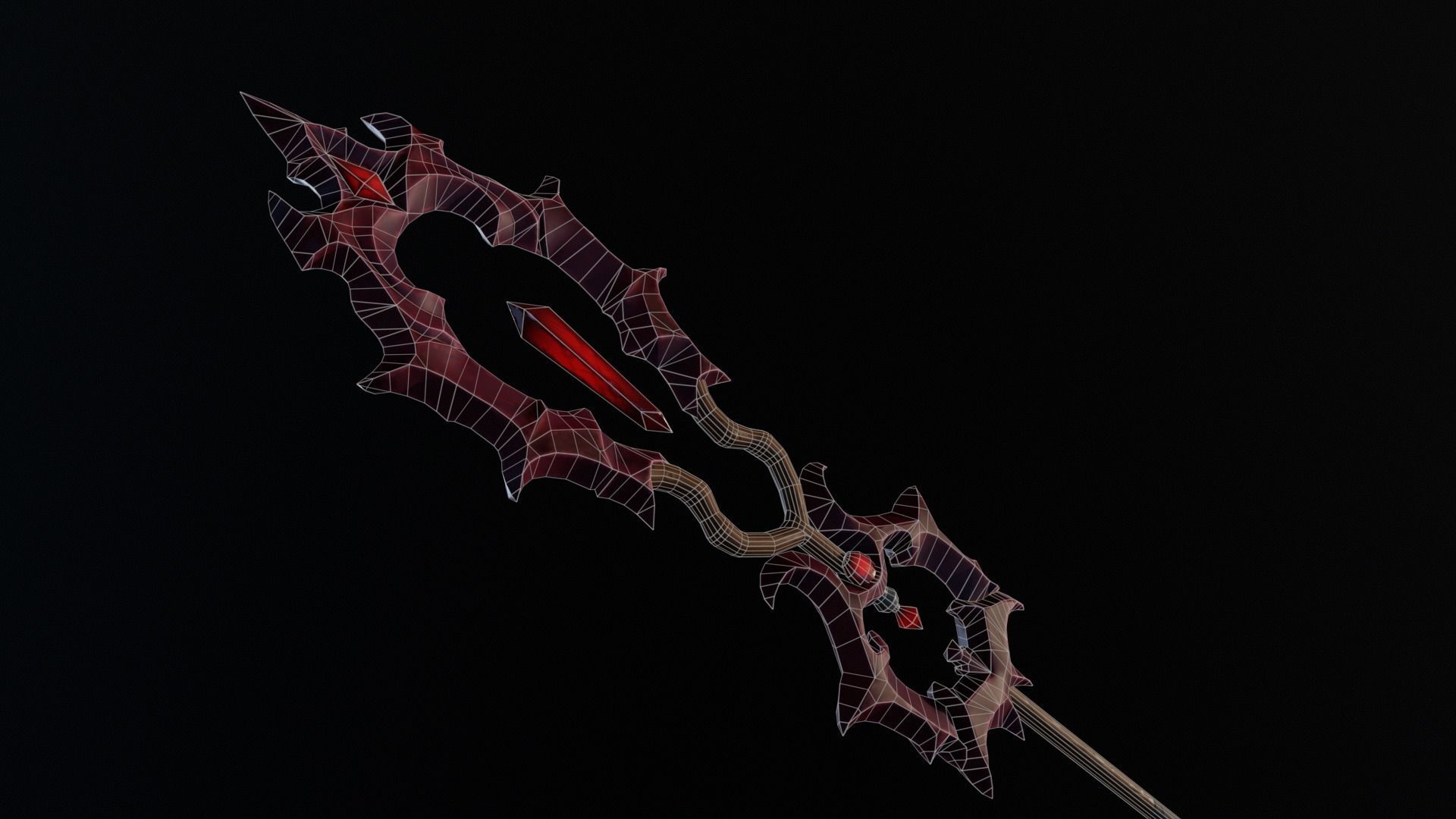 Vampiric Staff Low-poly 3D model_6