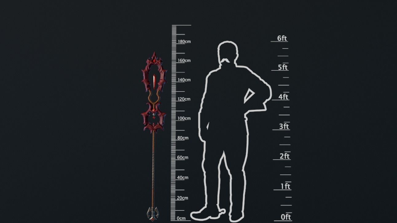 Vampiric Staff Low-poly 3D model_9