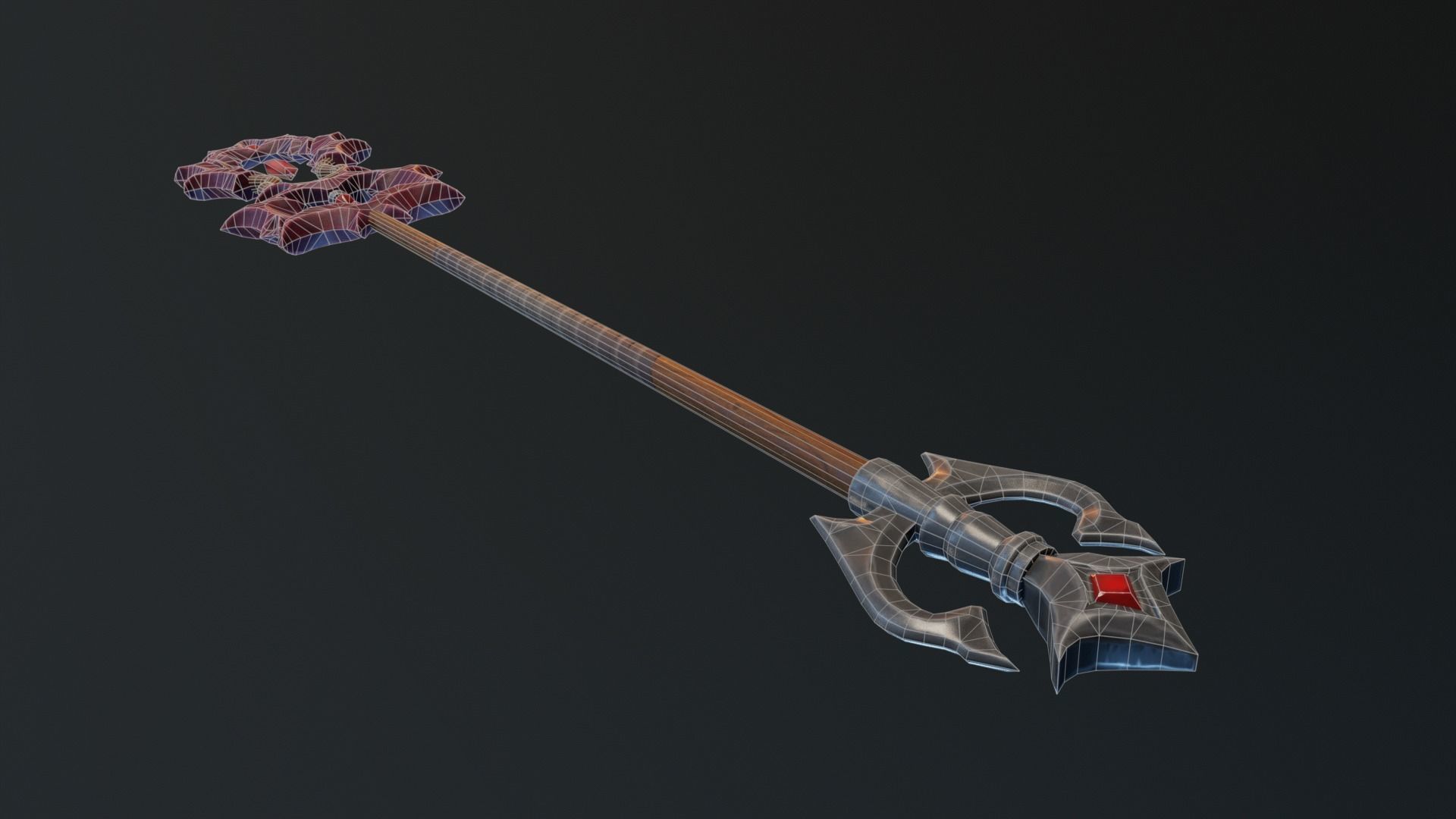 Vampiric Staff Low-poly 3D model_8