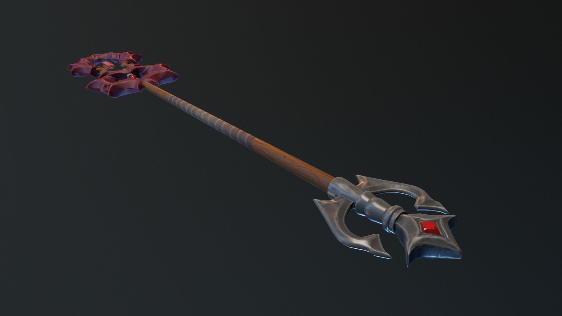 Vampiric Staff Low-poly 3D model_7