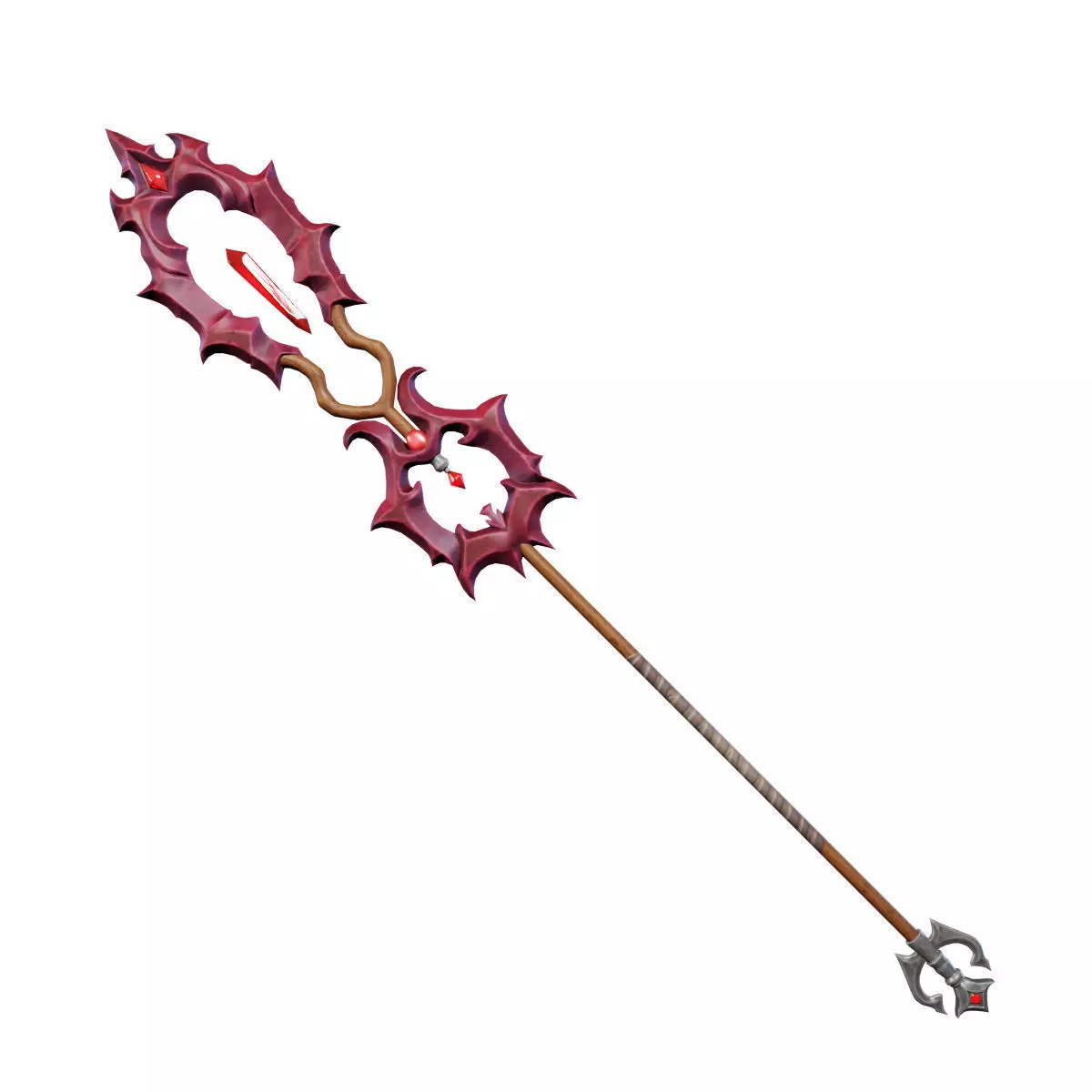 Vampiric Staff Low-poly 3D model_0