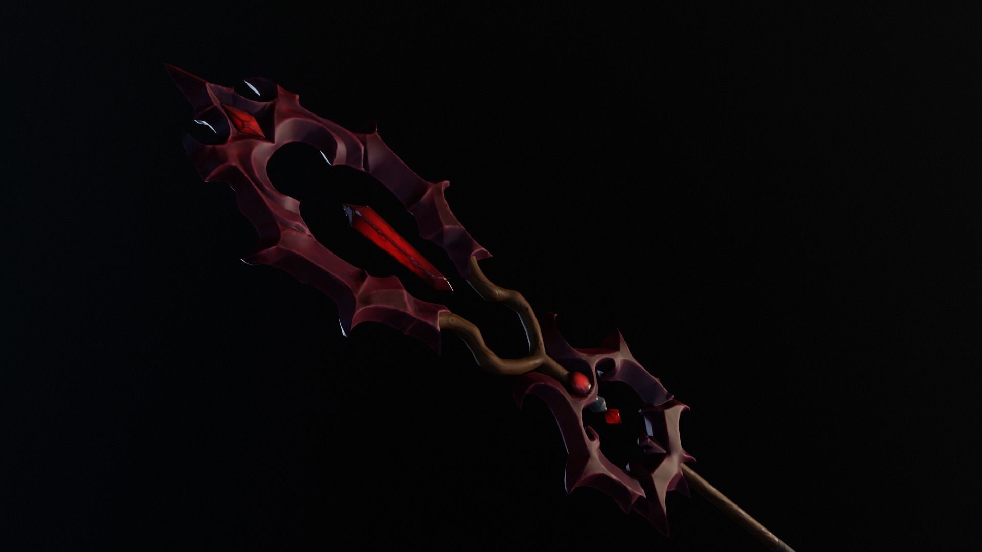 Vampiric Staff Low-poly 3D model_5