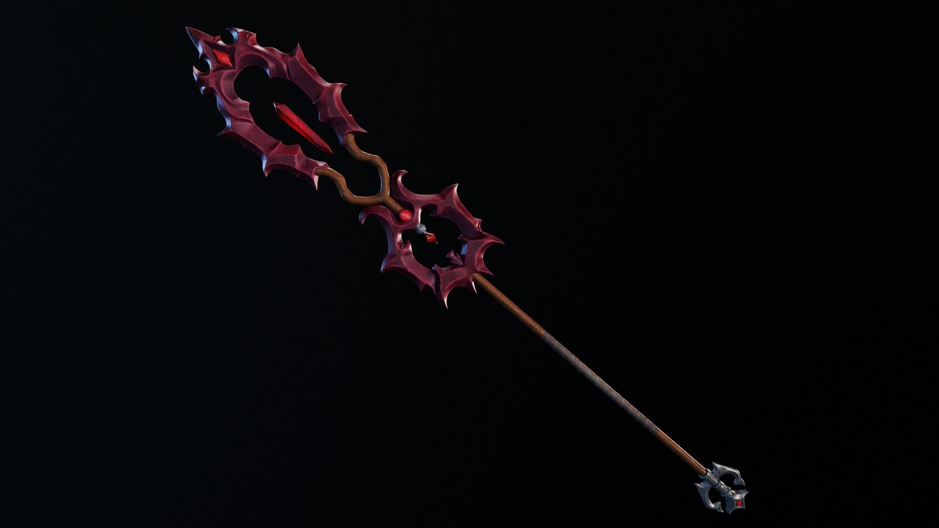 Vampiric Staff Low-poly 3D model_3