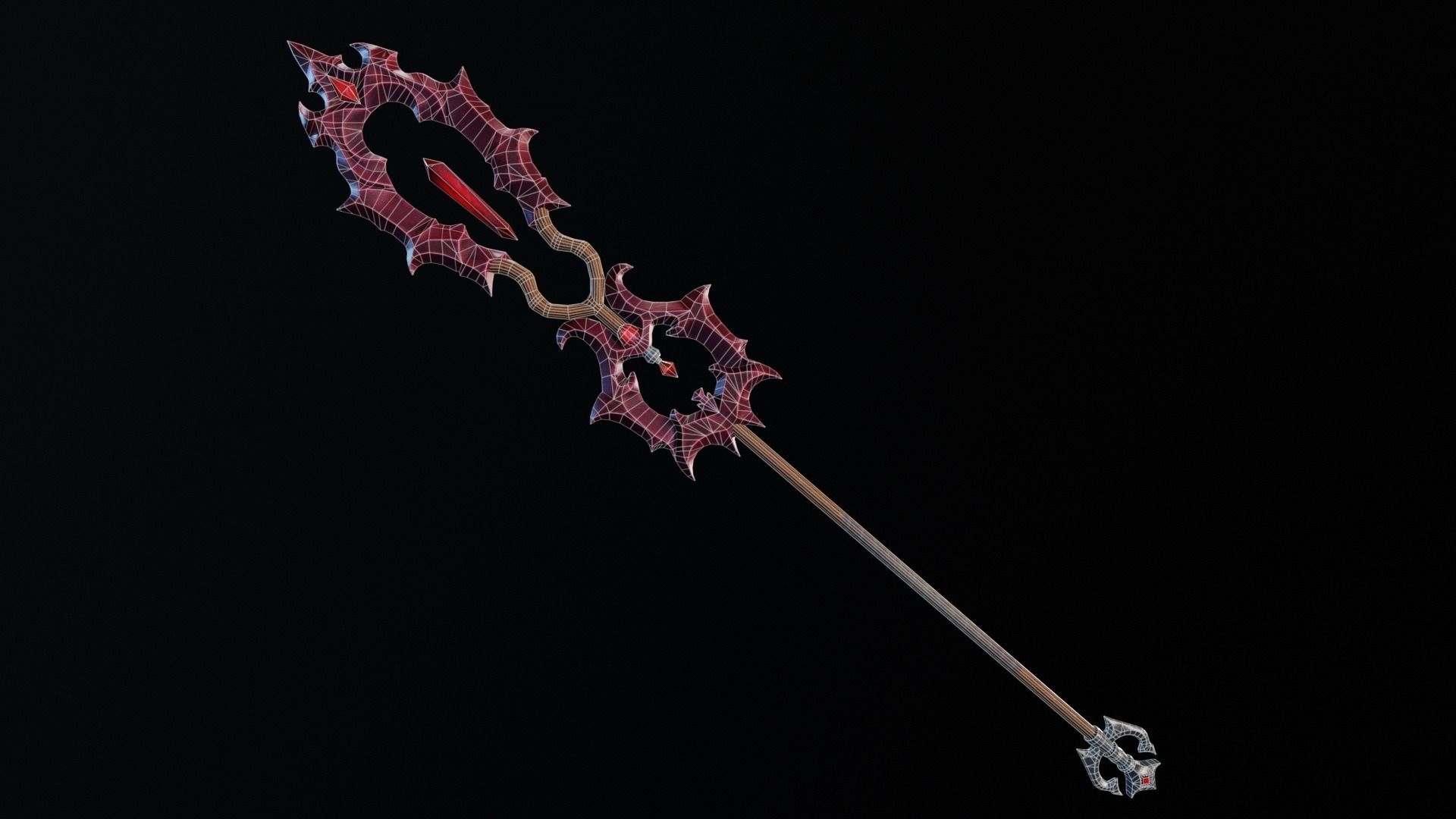 Vampiric Staff Low-poly 3D model_4