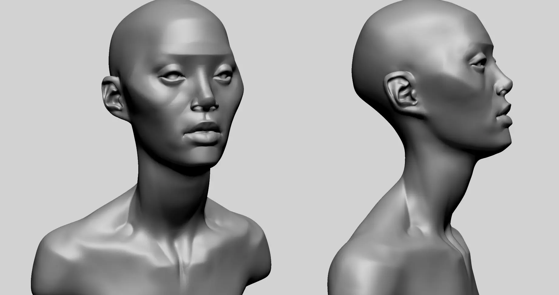 Stylized Female Head K 3D model_0