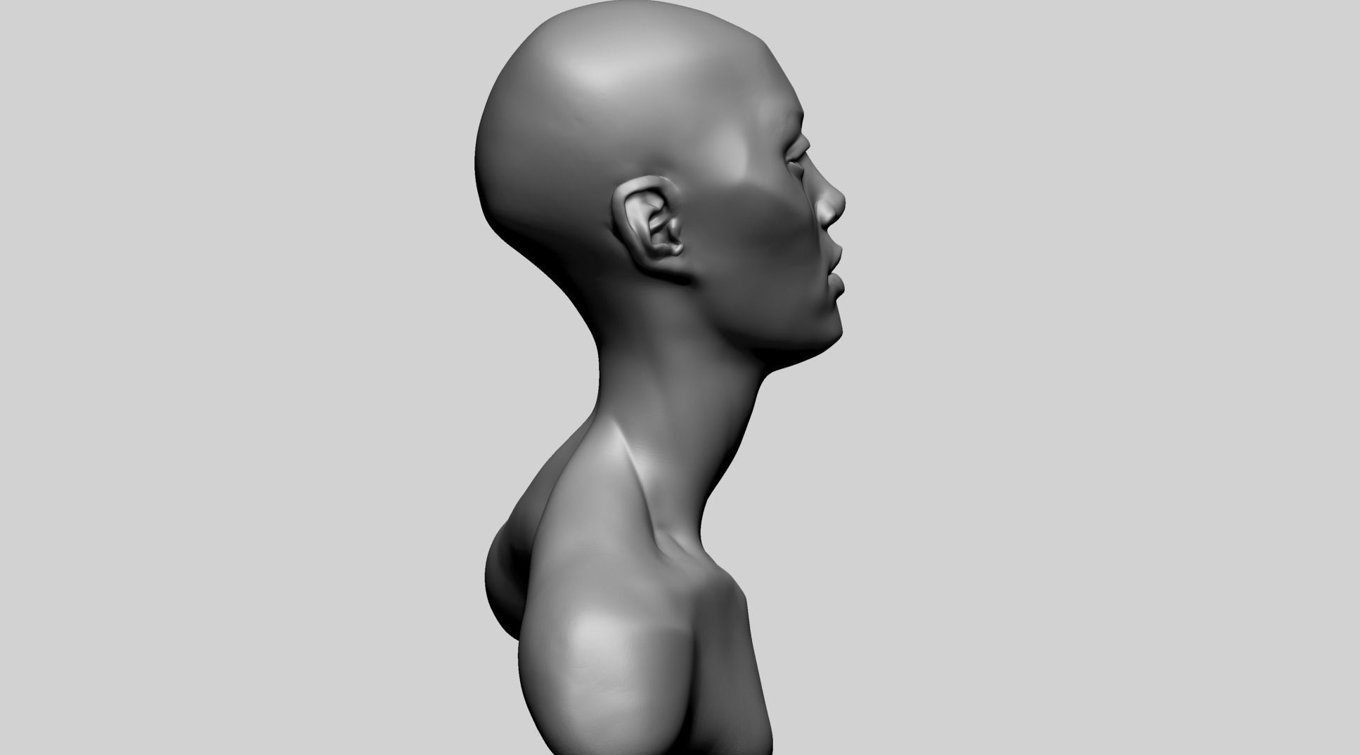 Stylized Female Head K 3D model_4