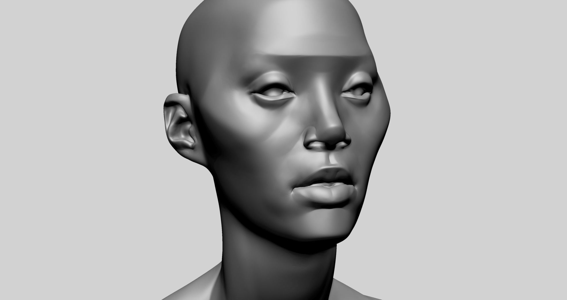Stylized Female Head K 3D model_11