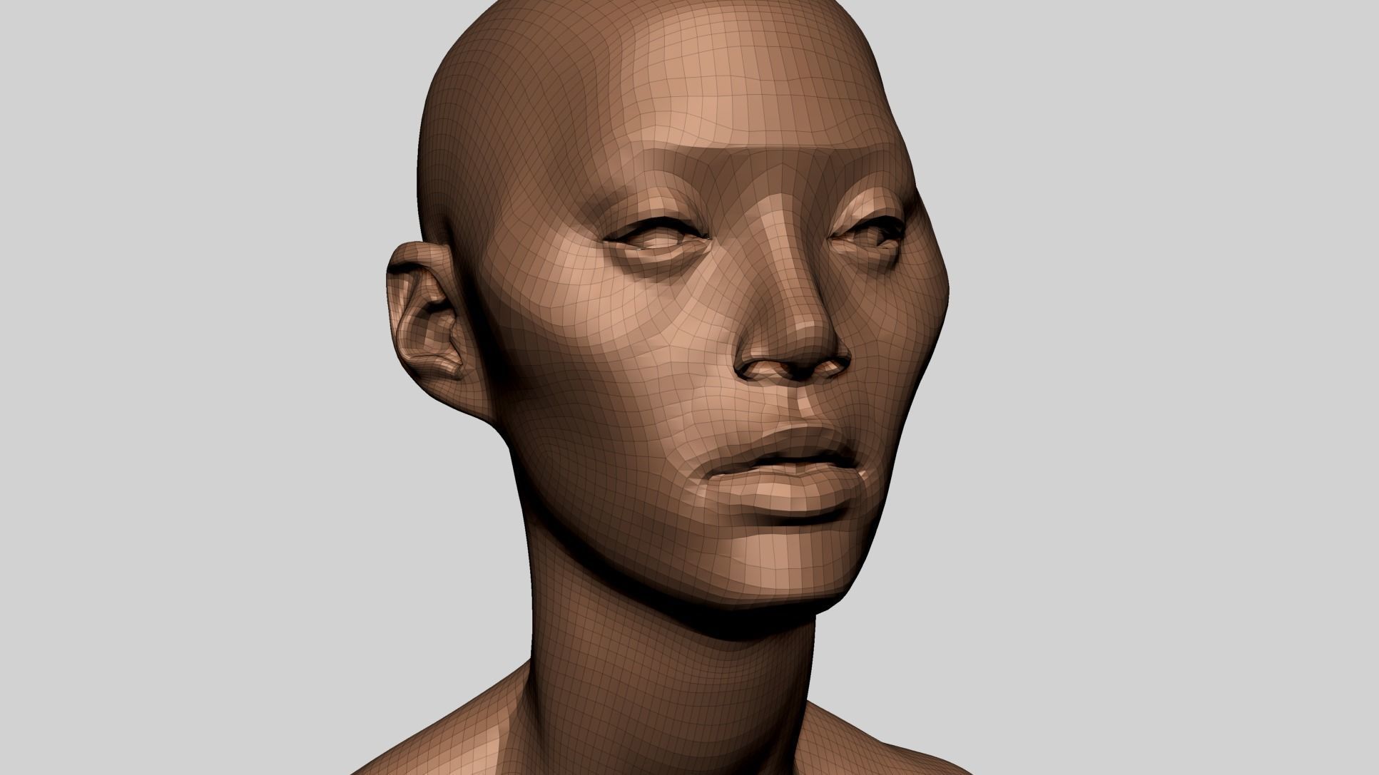 Stylized Female Head K 3D model_12