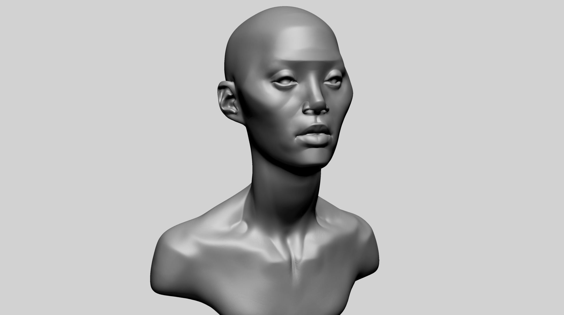 Stylized Female Head K 3D model_3