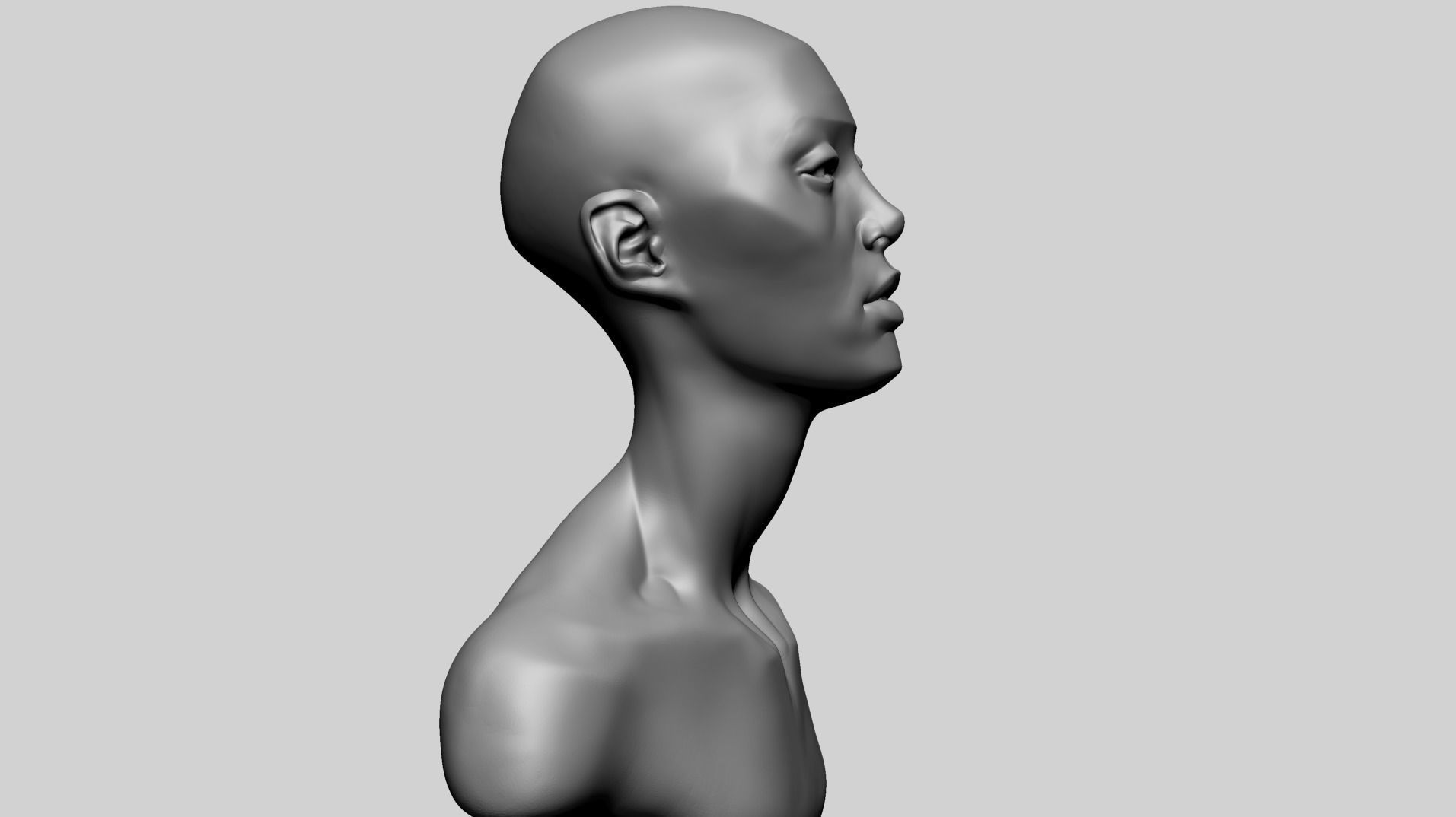 Stylized Female Head K 3D model_2