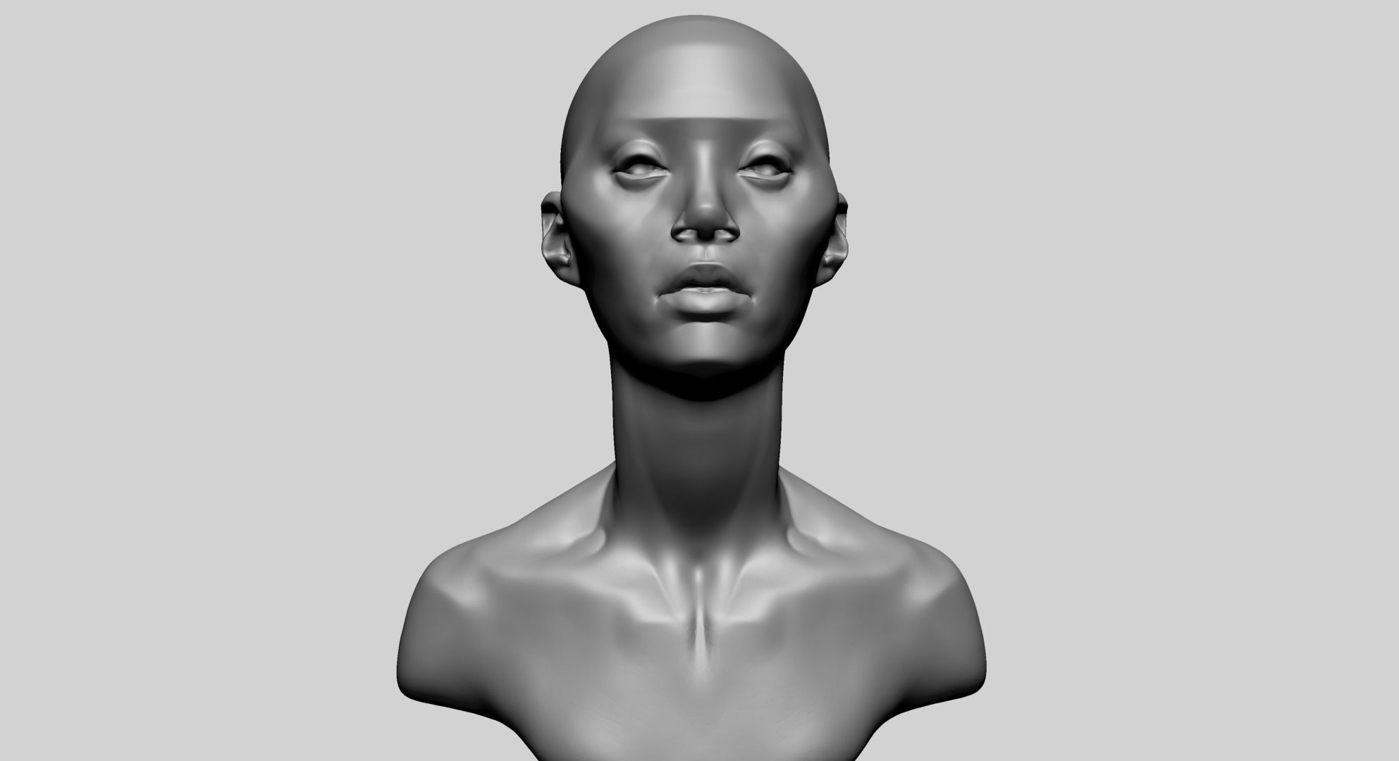 Stylized Female Head K 3D model_1