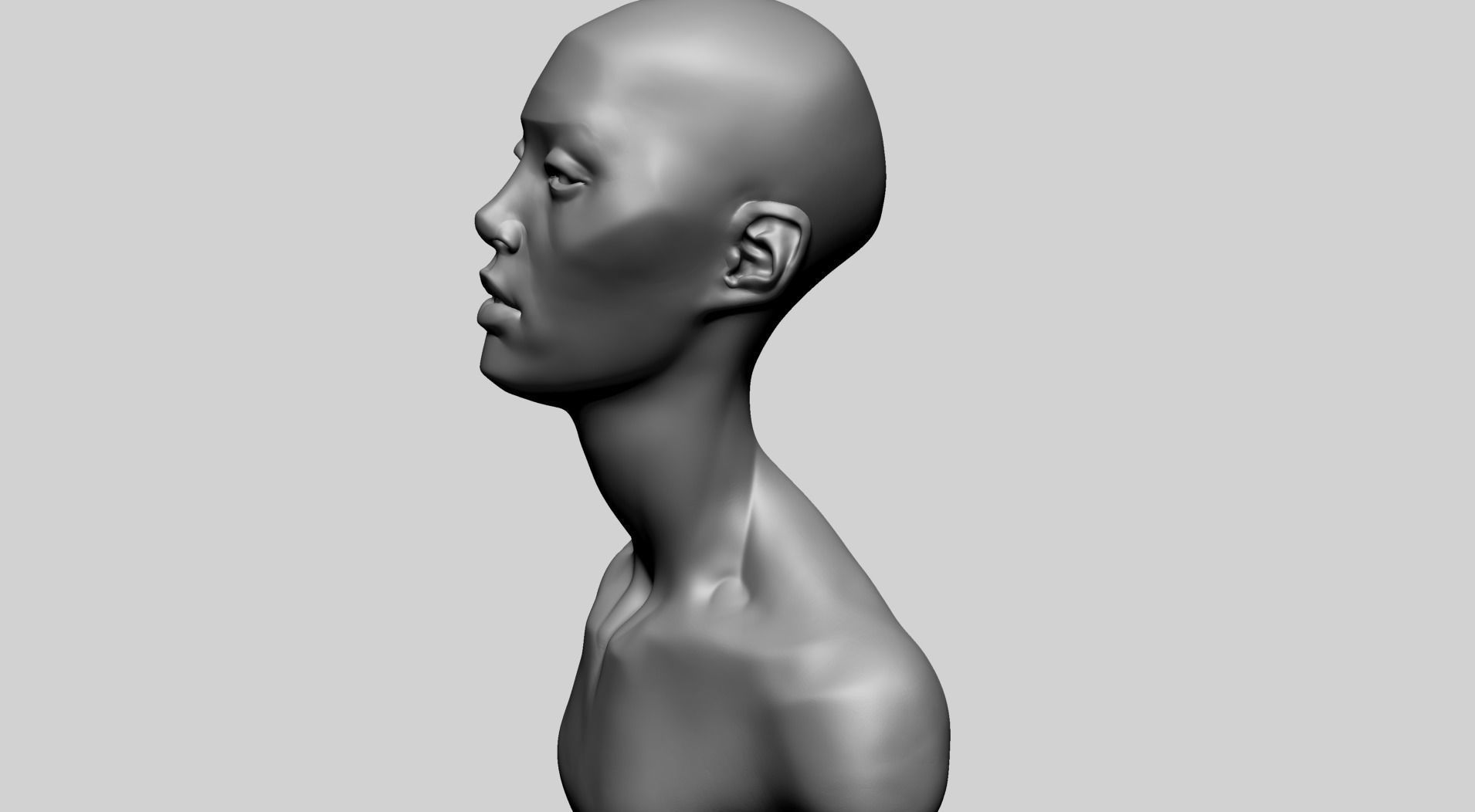 Stylized Female Head K 3D model_8