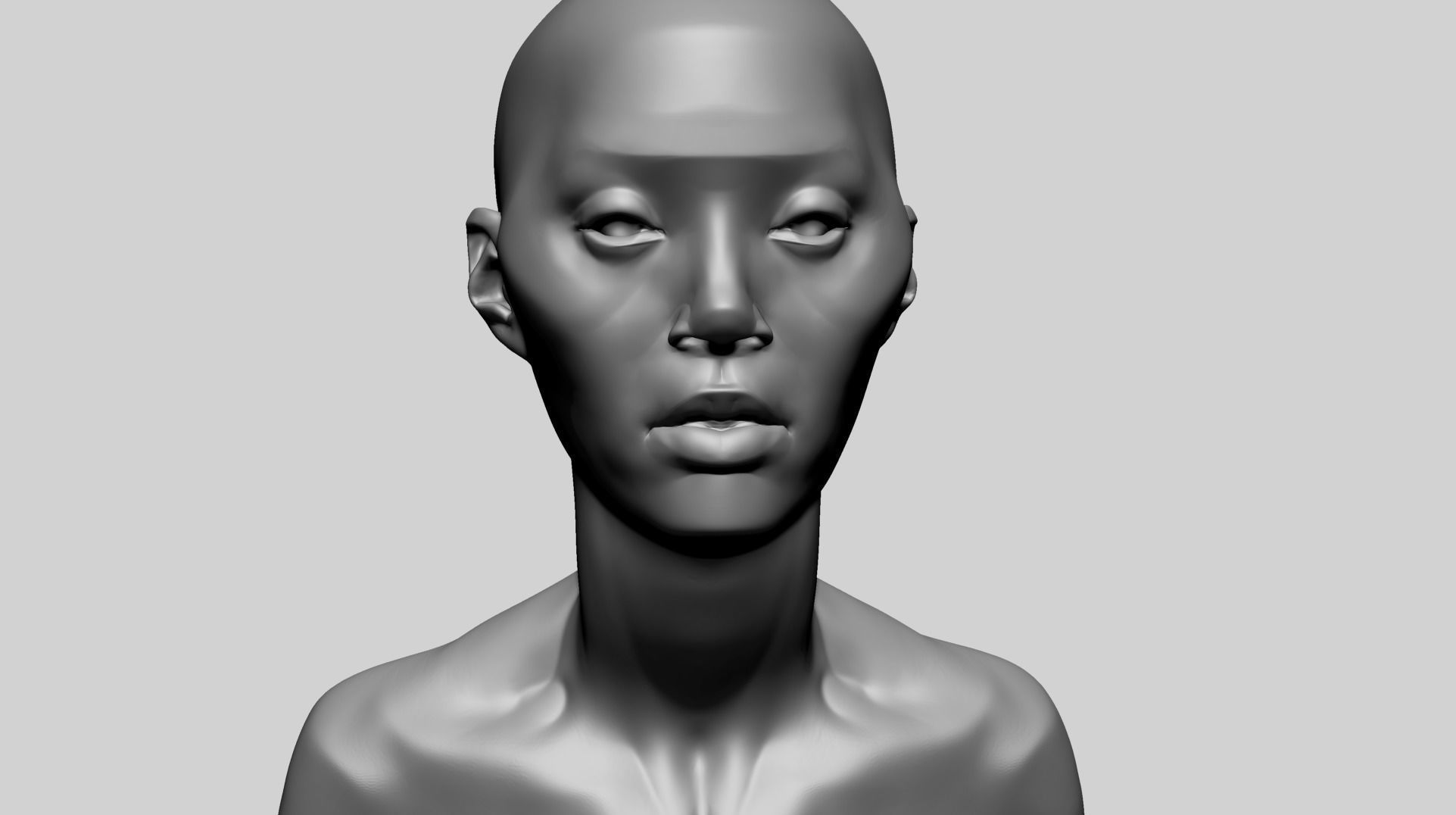 Stylized Female Head K 3D model_10