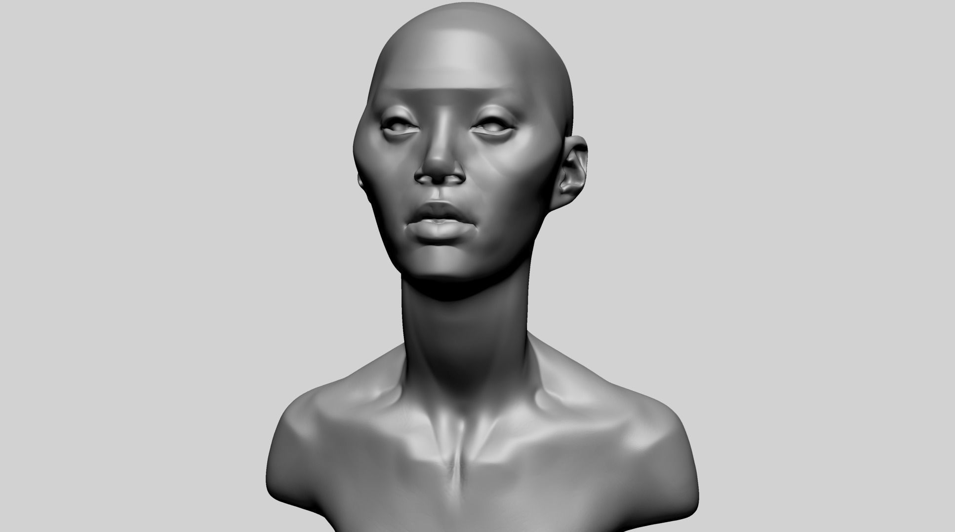 Stylized Female Head K 3D model_9