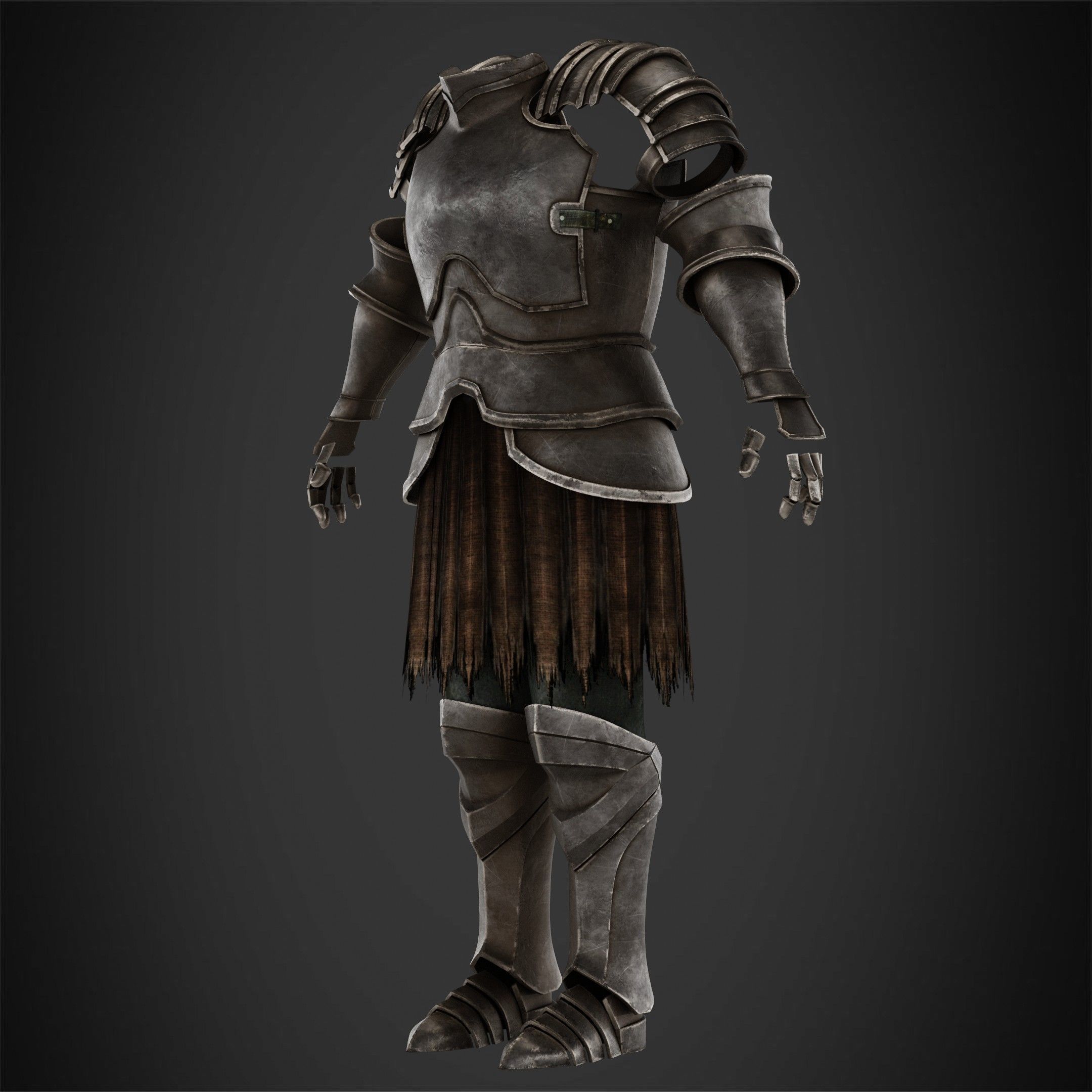 Dark Souls Black Iron Tarkus Armor for Cosplay 3D print model_3