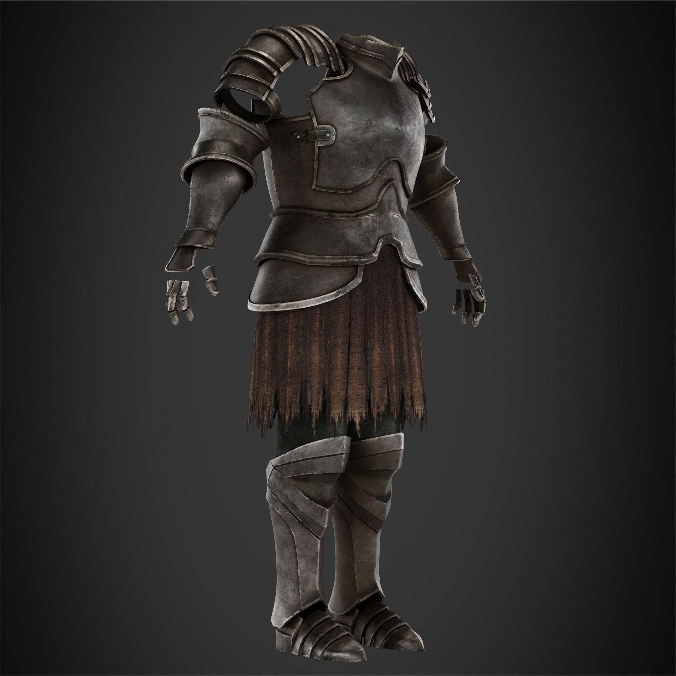 Dark Souls Black Iron Tarkus Armor for Cosplay 3D print model_9